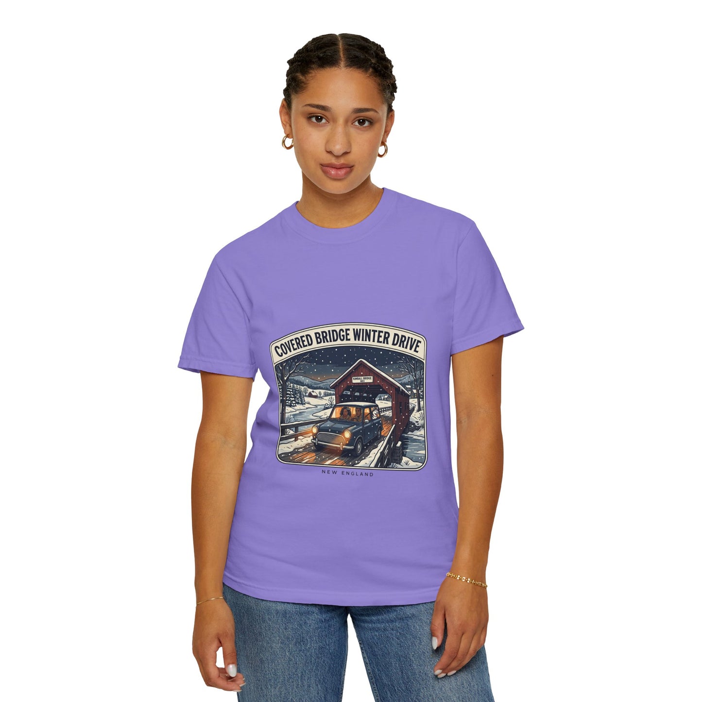 Covered Bridge Winter Drive T-Shirt