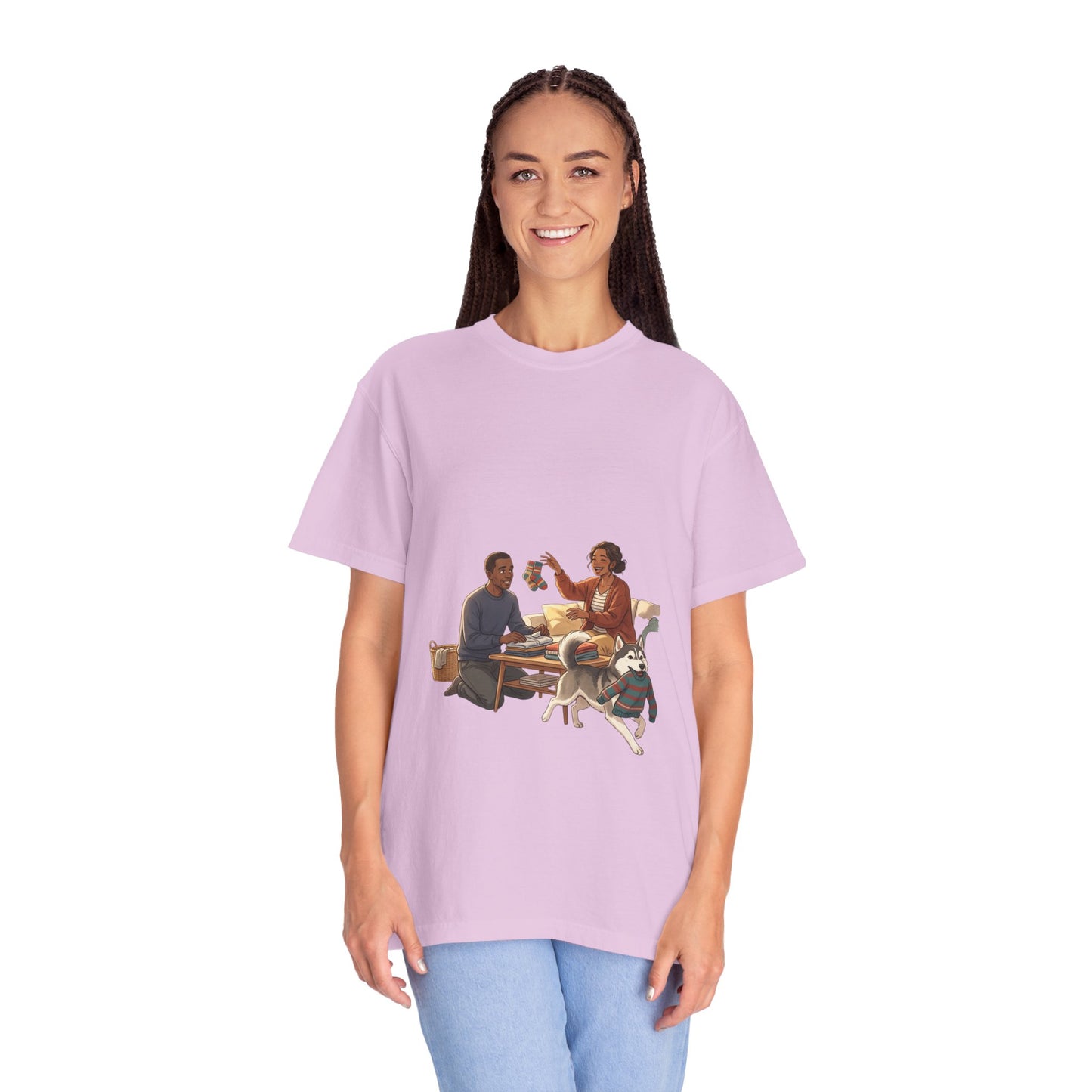 Picnic Cheers T-Shirt — Vintage Couple & Dog Illustration Tee