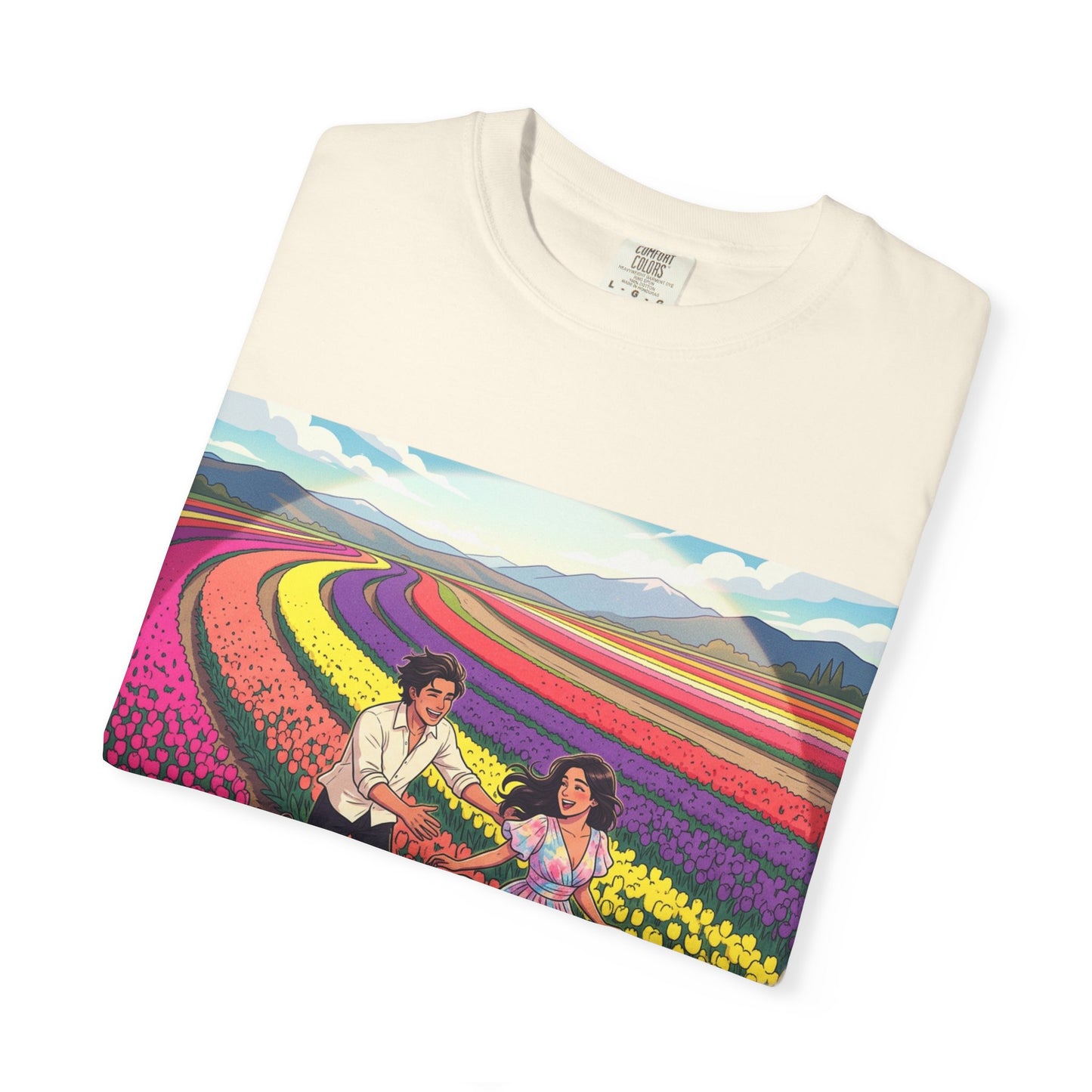 Spring of Us T-Shirt — Floral Field Vintage Couple Graphic Tee