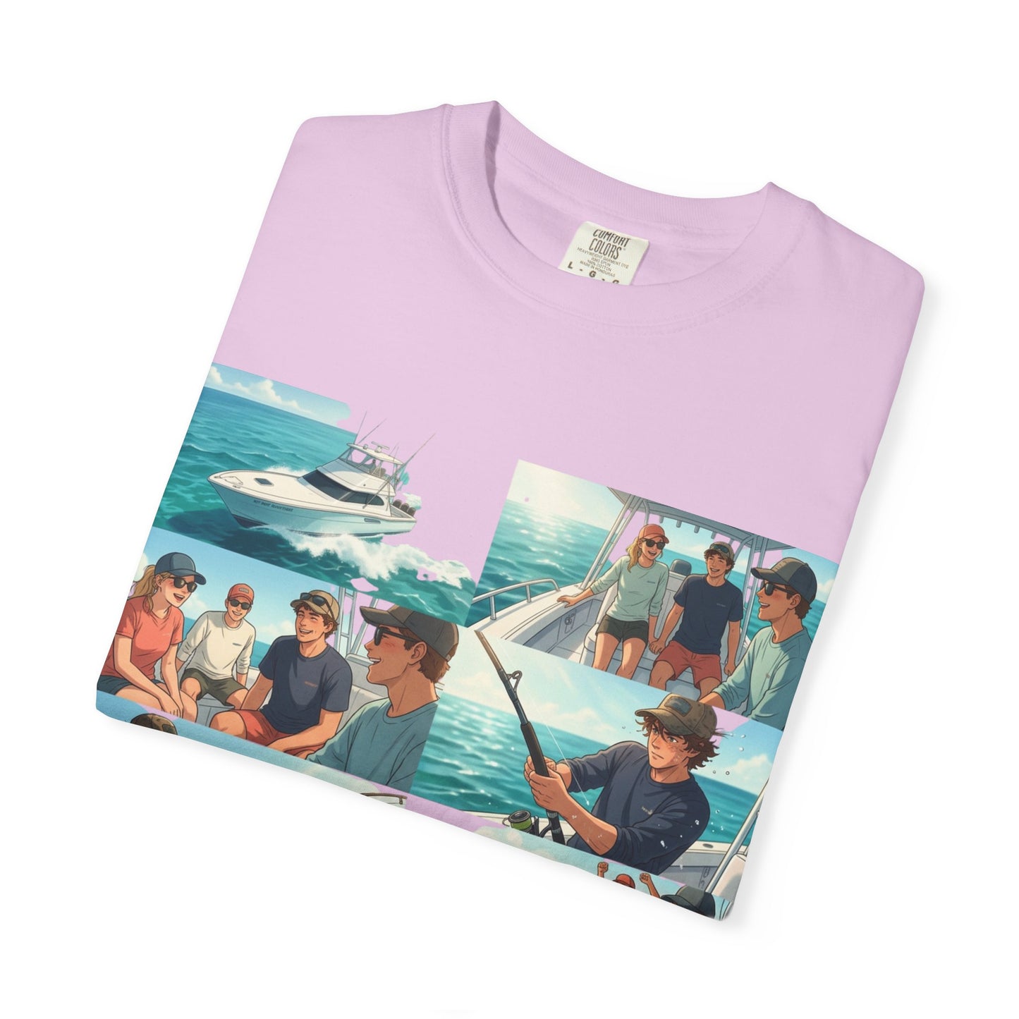 Deep Sea Energy (Friends Fishing Edition) Fishing Trip Photo Collage T-Shirt