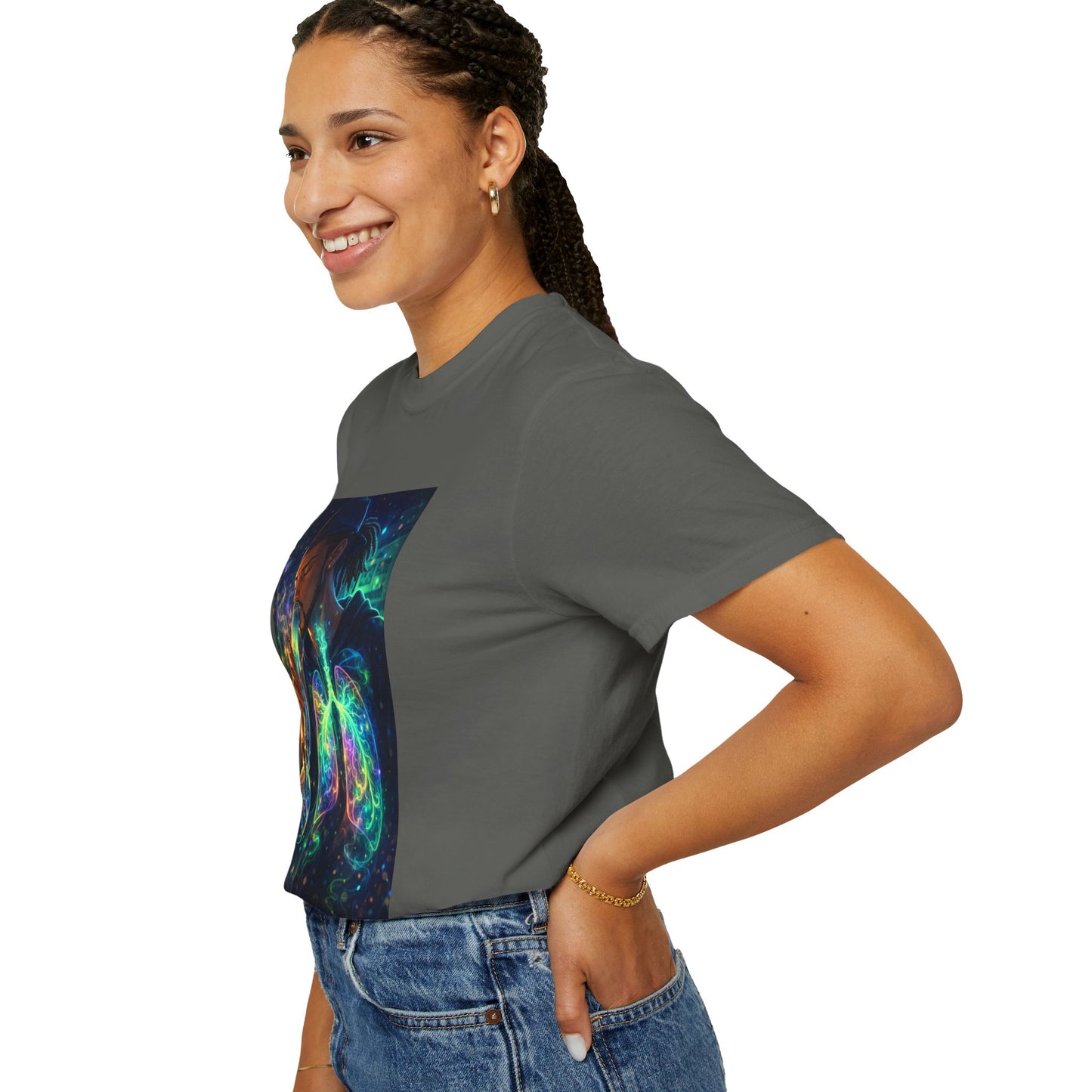 Cosmic Lungs T-Shirt — Neon Anatomical Art Tee