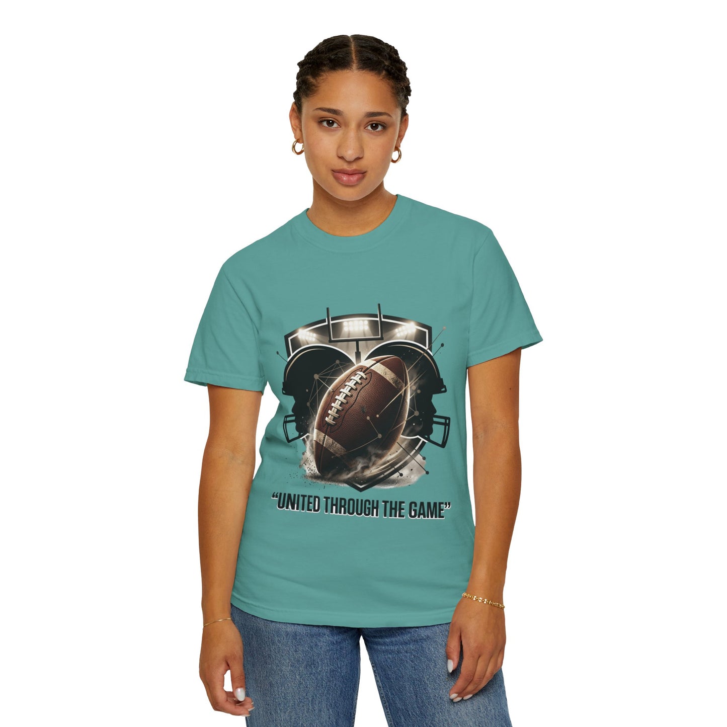 Football T-Shirt — "United Through the Game" Team Spirit Tee