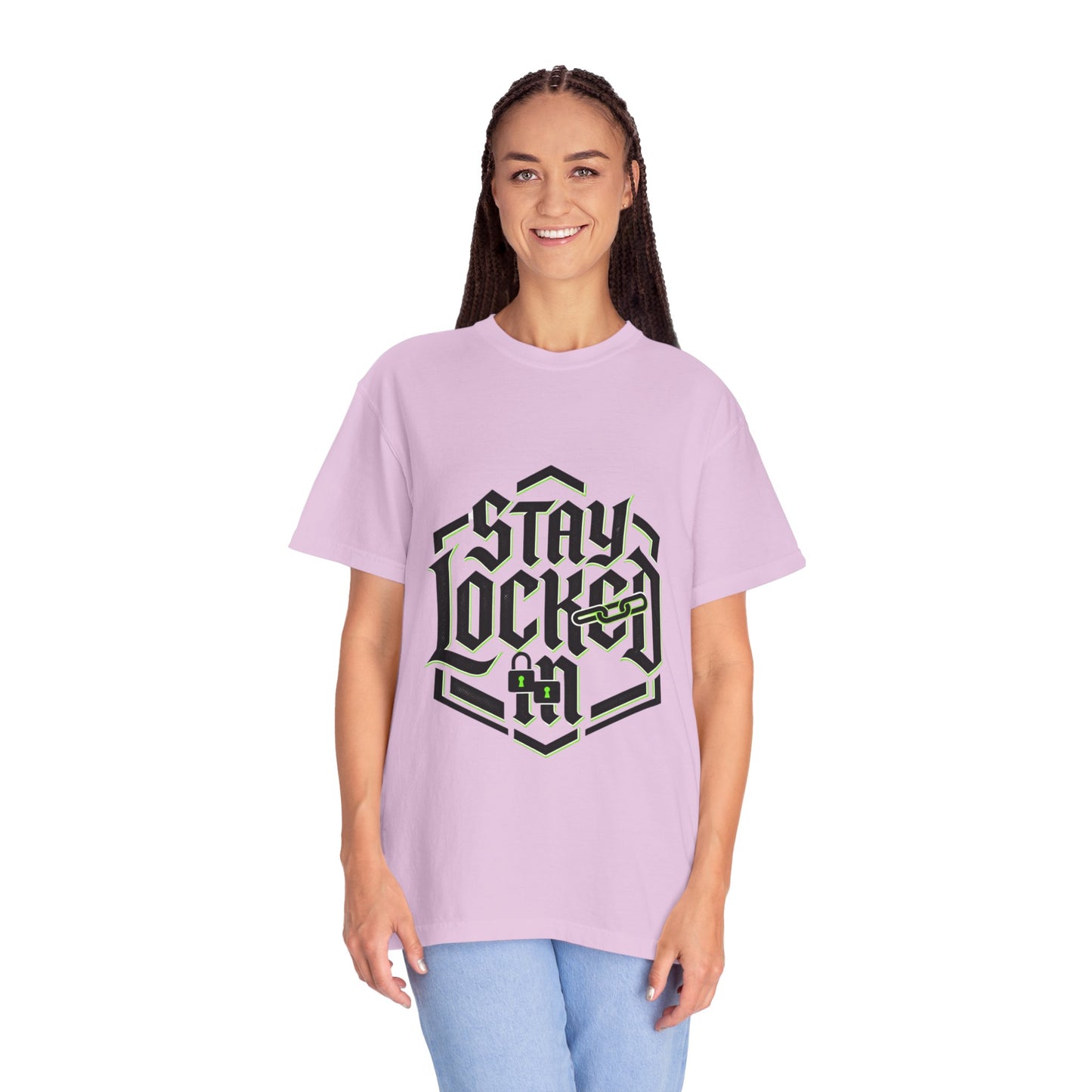 Stay Locked T-Shirt — Hexagonal Streetwear Graphic Tee