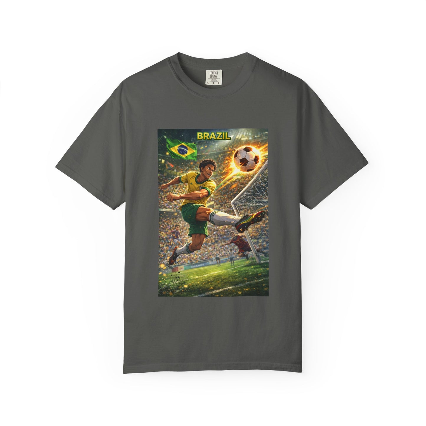 Brazil Soccer T-Shirt – Vintage Player Kick Graphic (Brazil)