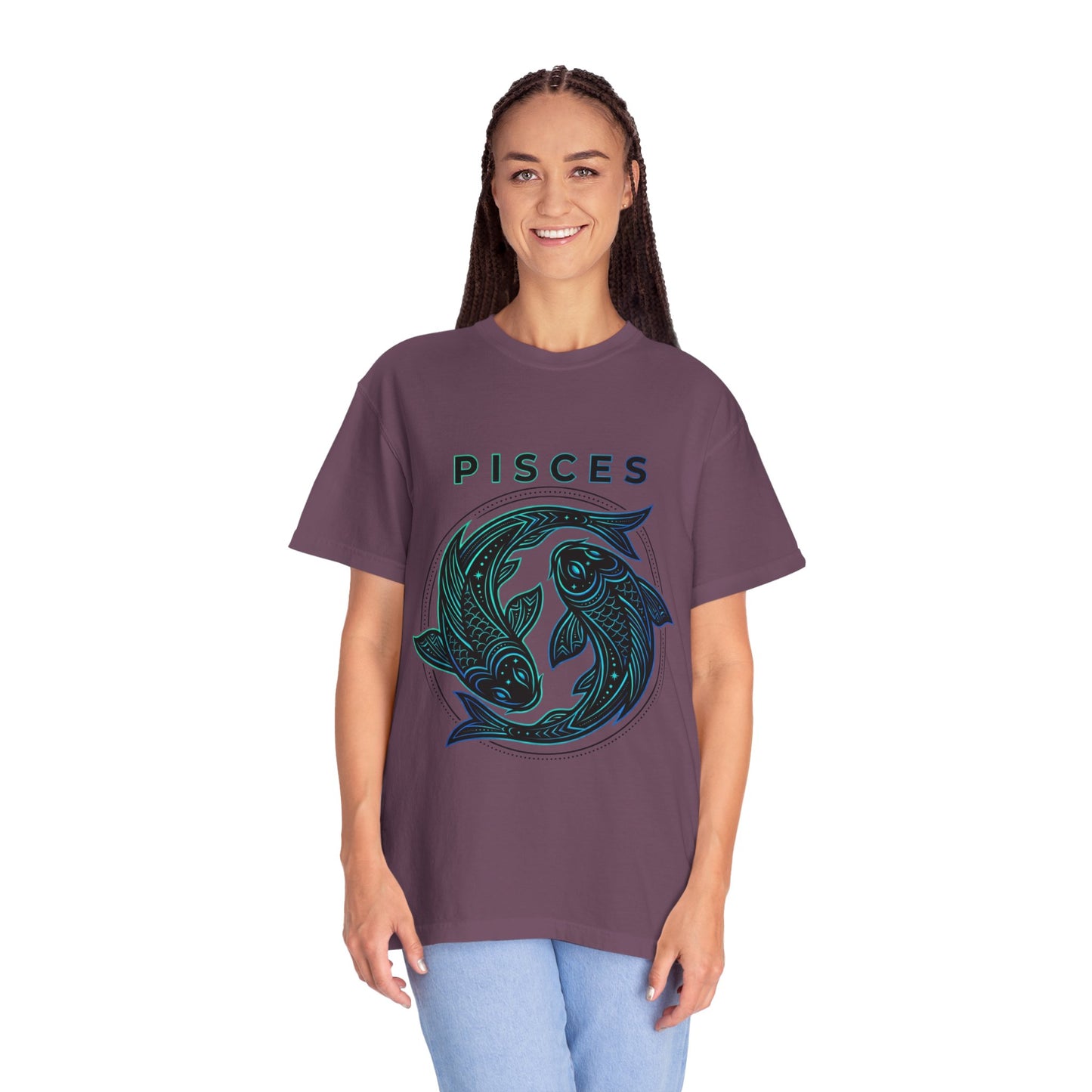 Pisces Zodiac T-Shirt — Artistic Twin Fish Astrology Tee