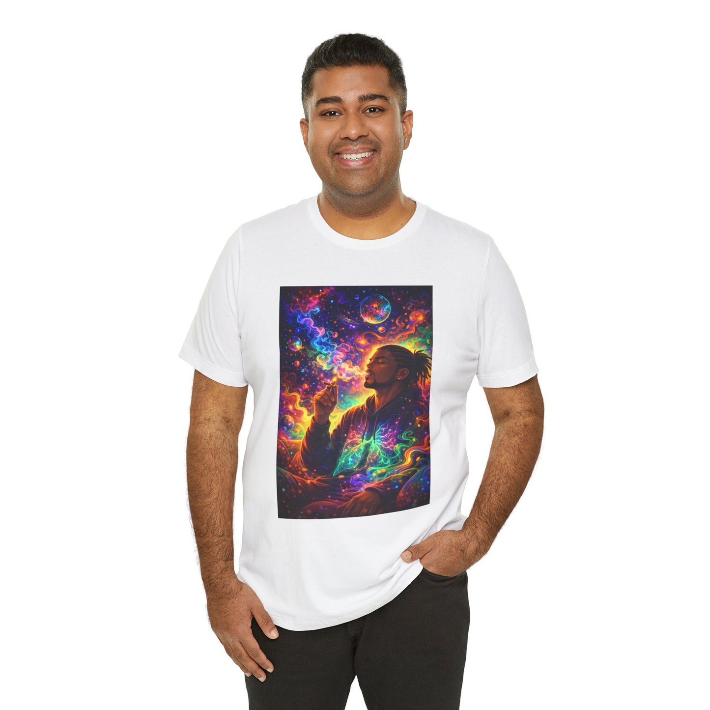 Psychedelic Session T-Shirt — Cosmic Portrait Graphic Tee
