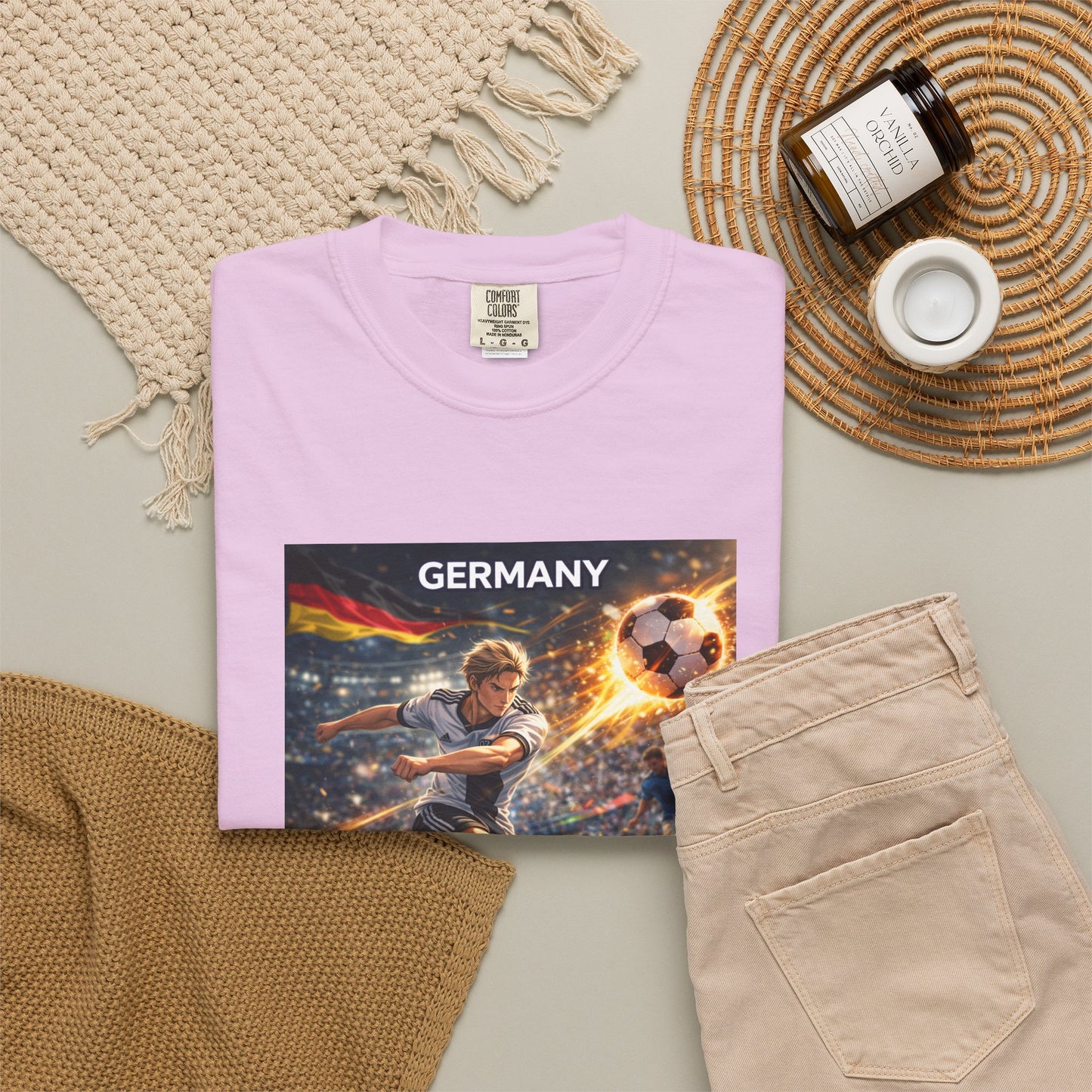 Germany Soccer Player Graphic T-Shirt — Retro Football Stadium Print