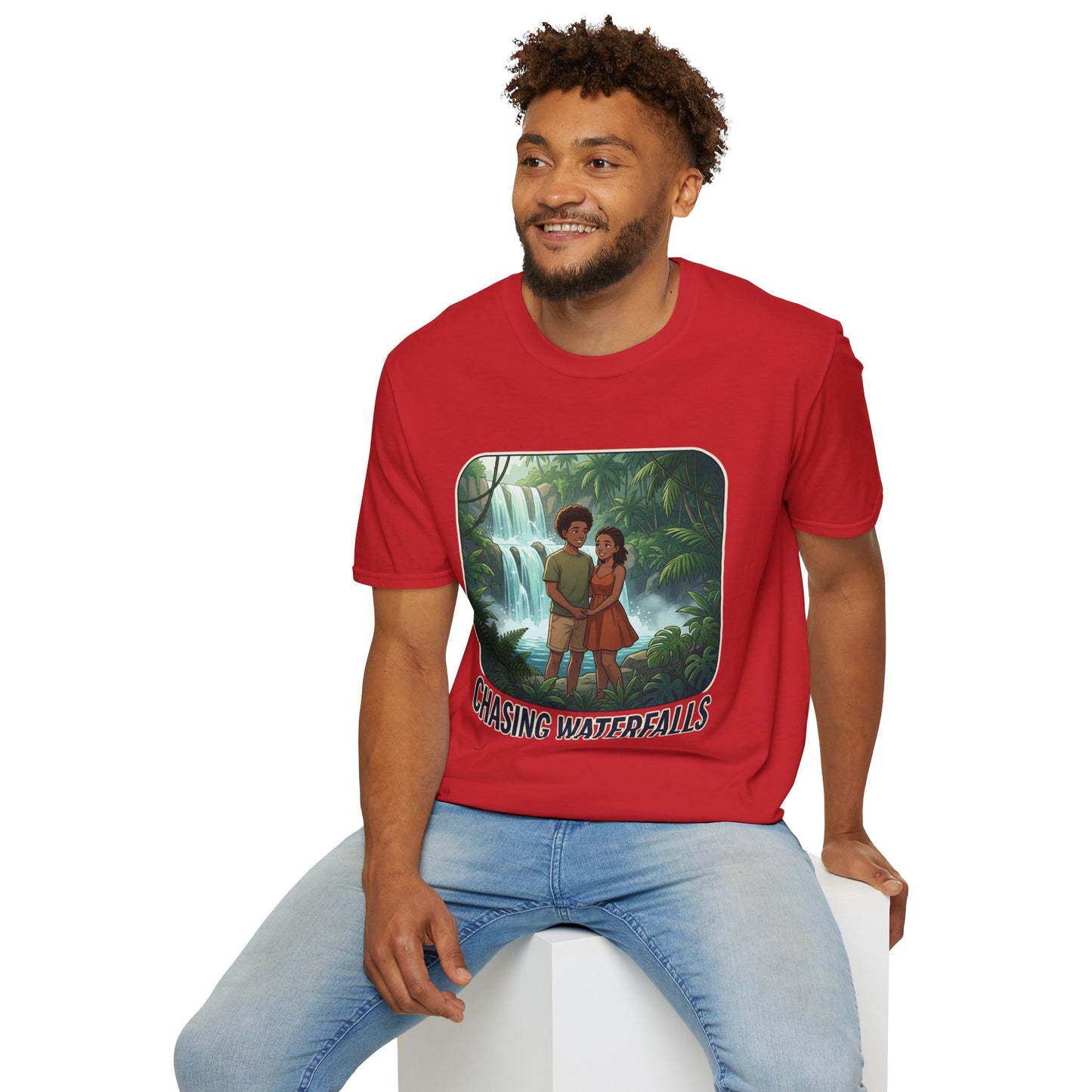 Chasing Waterfalls T-Shirt — Couple Adventure Graphic Tee