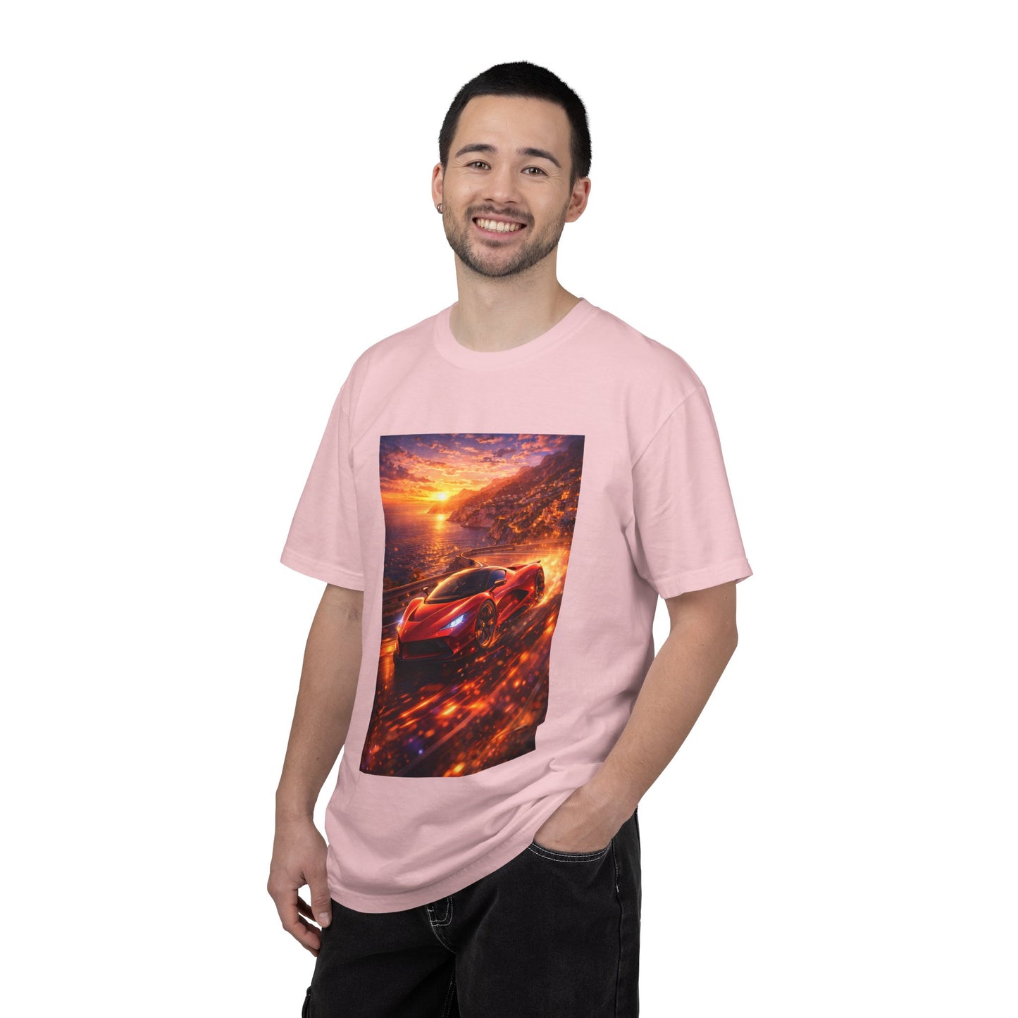 Ferrari F80- Amalfi Coast, Italy - T‑Shirt — Red Sports Car Print