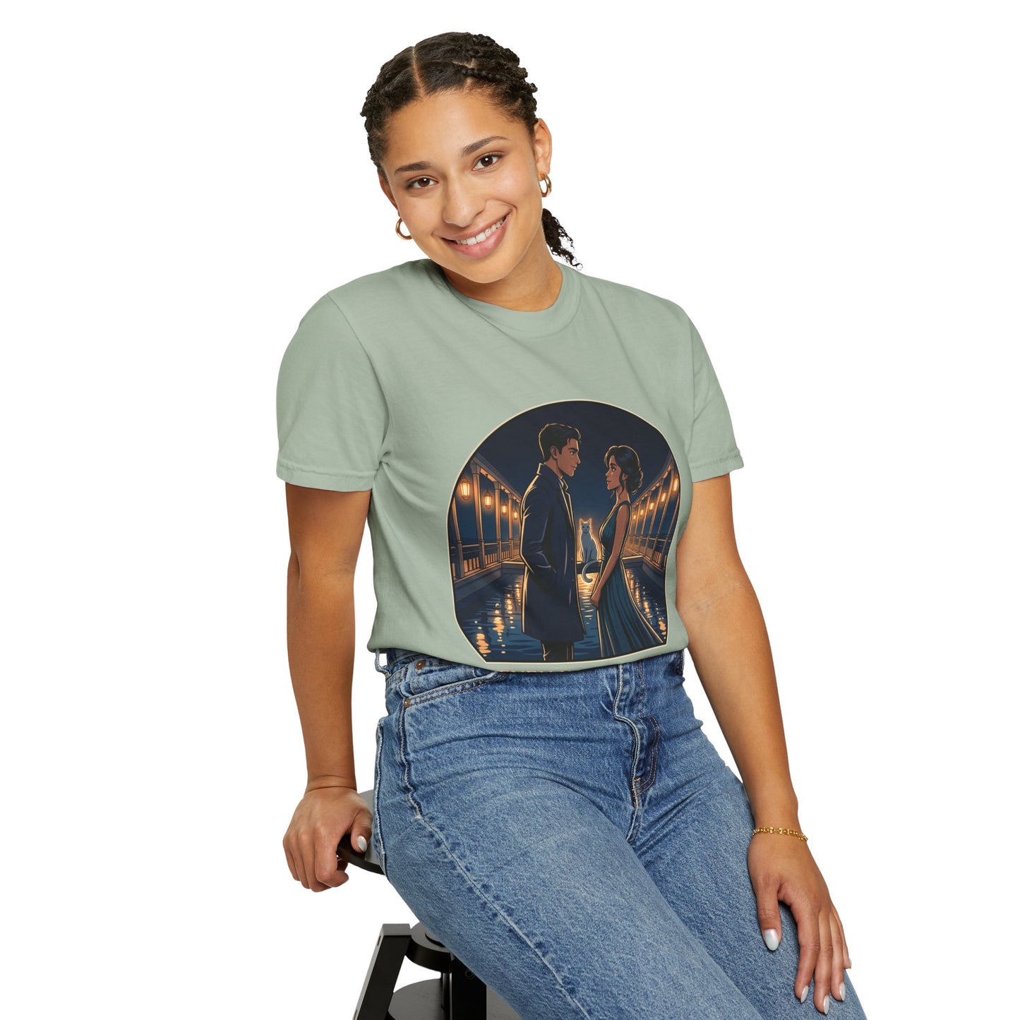 Romantic Night Stroll T-Shirt — "Even in the Quiet... We Shine" Graphic Tee
