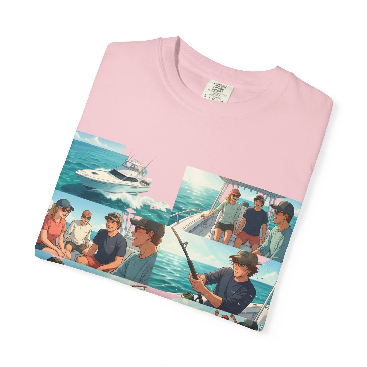 Deep Sea Energy (Friends Fishing Edition) Fishing Trip Photo Collage T-Shirt