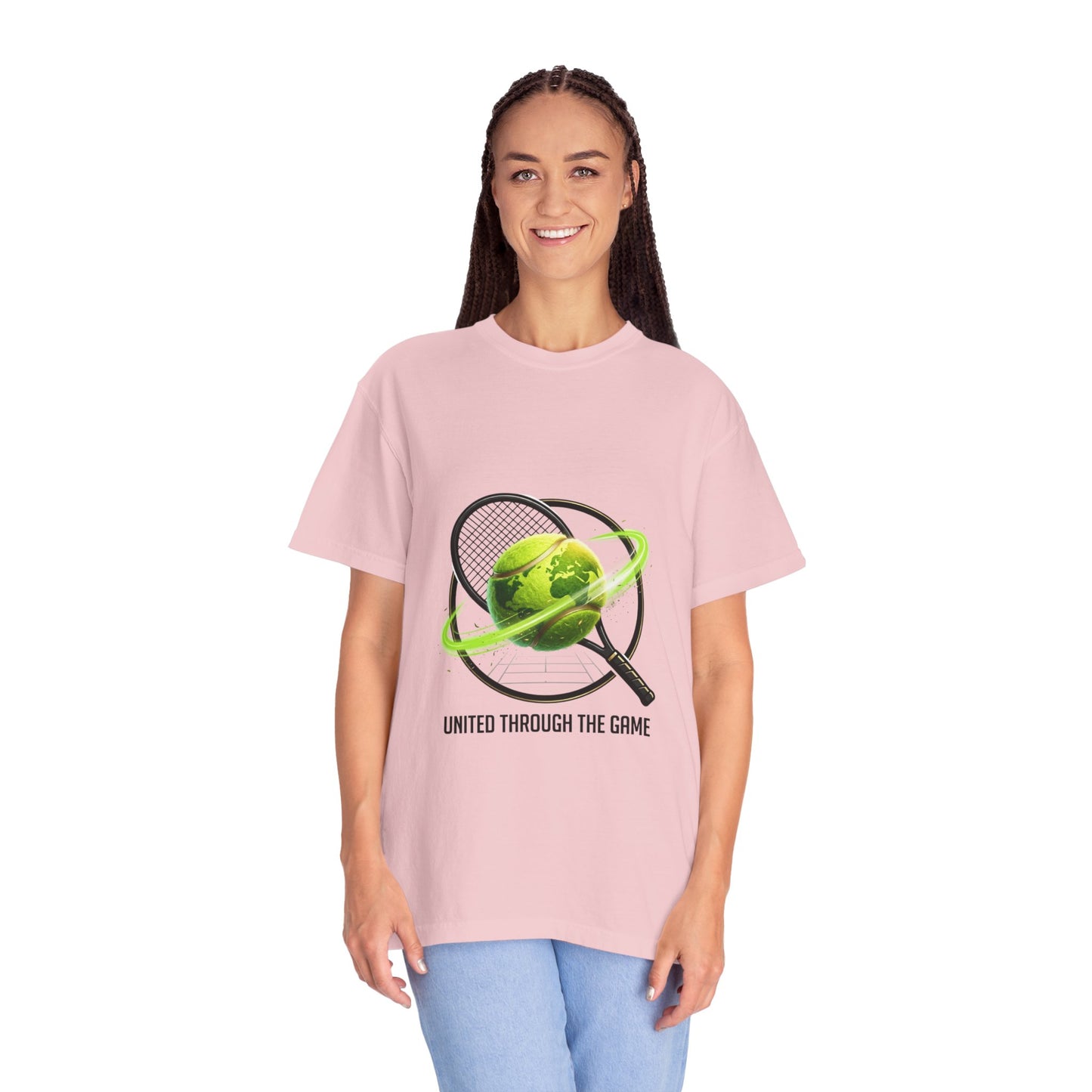 Tennis Globe T‑Shirt — "United Through the Game" Sports Tee