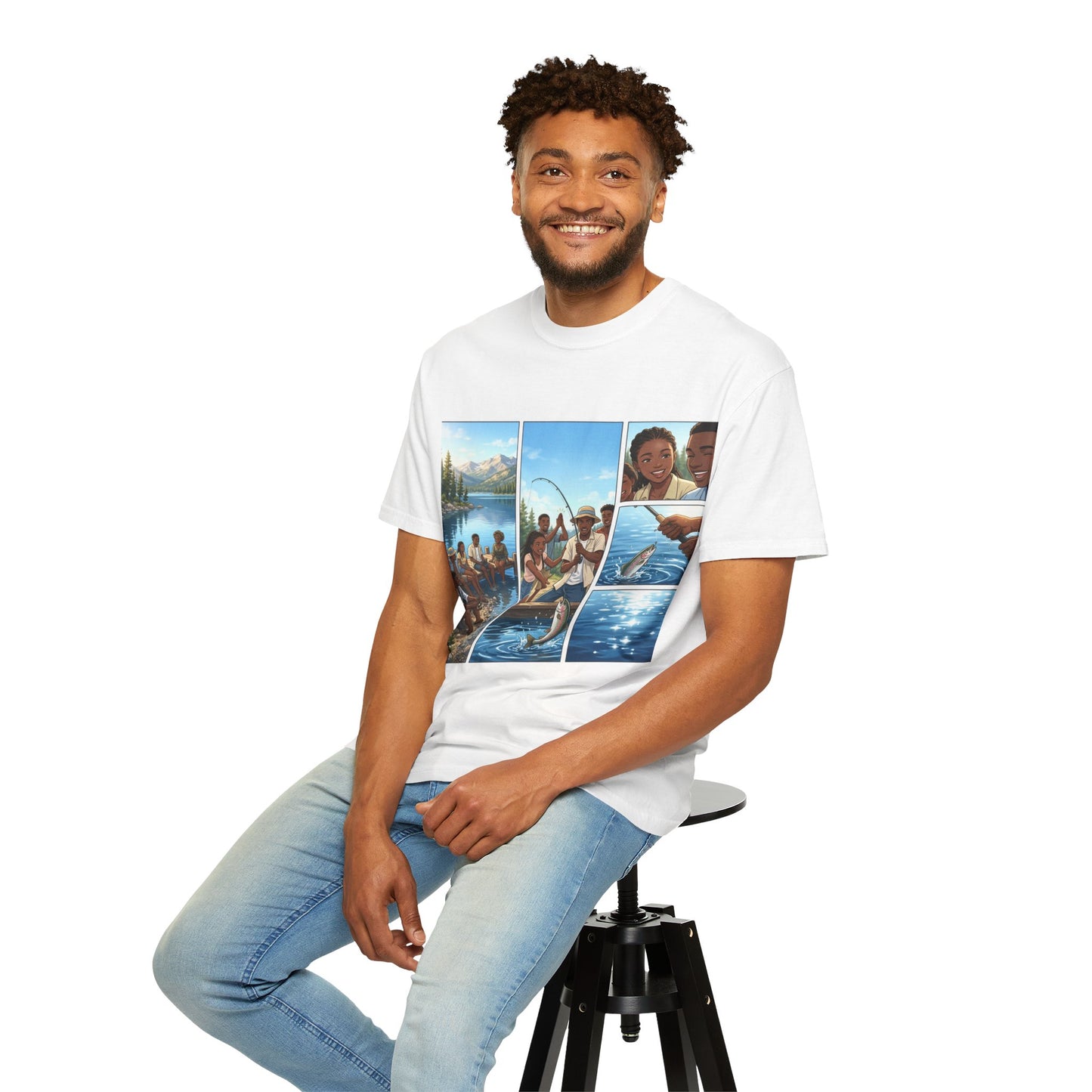 ake Tahoe Fishing Moments T-Shirt — Retro Outdoors Fishing Graphic Tee