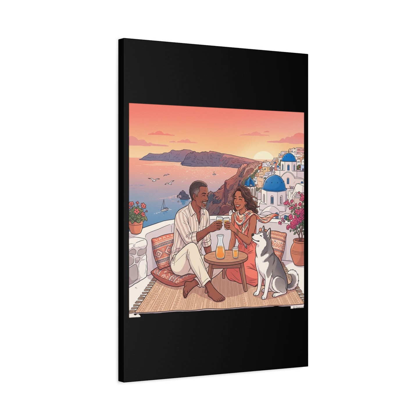 Santorini, Greece – “Sunset Serenade - Matte Canvas, Stretched, 1.25"
