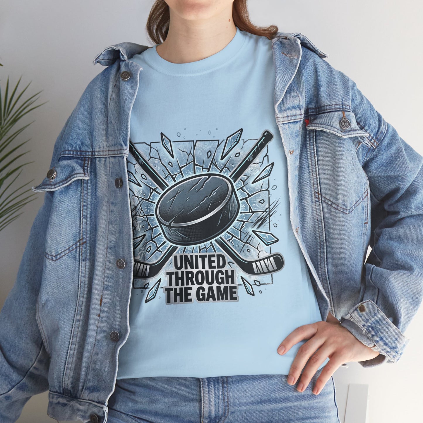Hockey T-Shirt — "United Through the Game" Graphic Tee