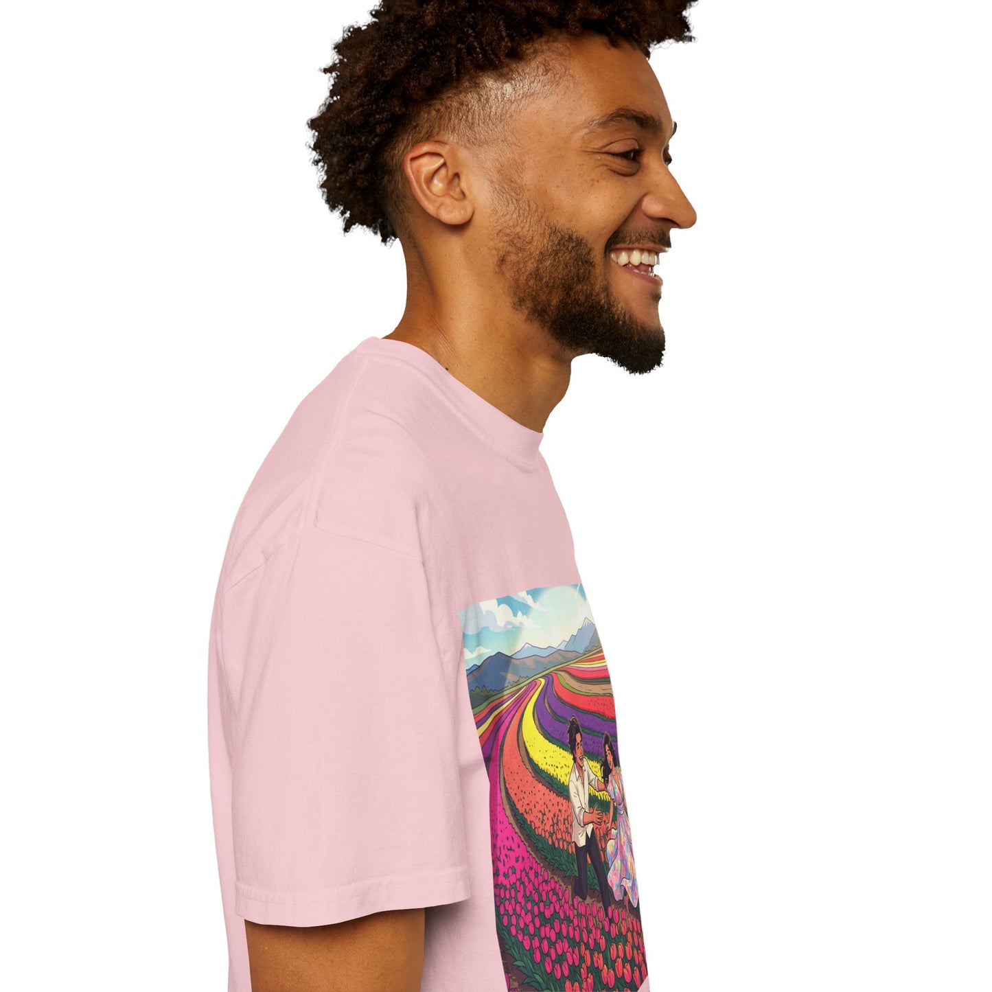 Spring of Us T-Shirt — Floral Field Vintage Couple Graphic Tee
