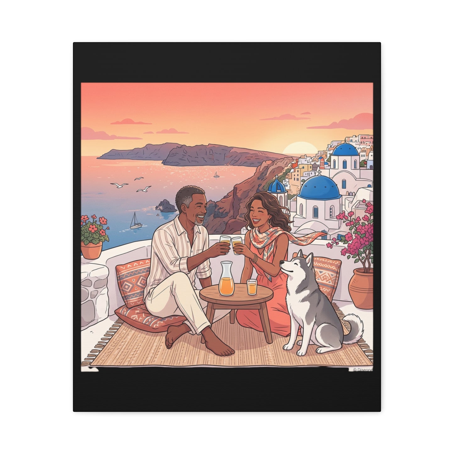 Santorini, Greece – “Sunset Serenade - Matte Canvas, Stretched, 1.25"