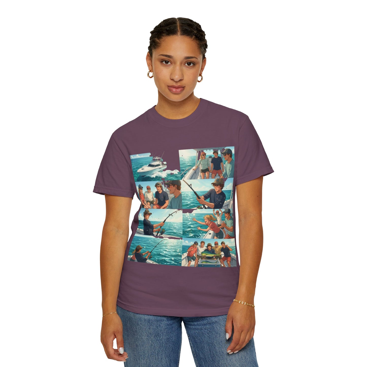 Deep Sea Energy (Friends Fishing Edition) Fishing Trip Photo Collage T-Shirt