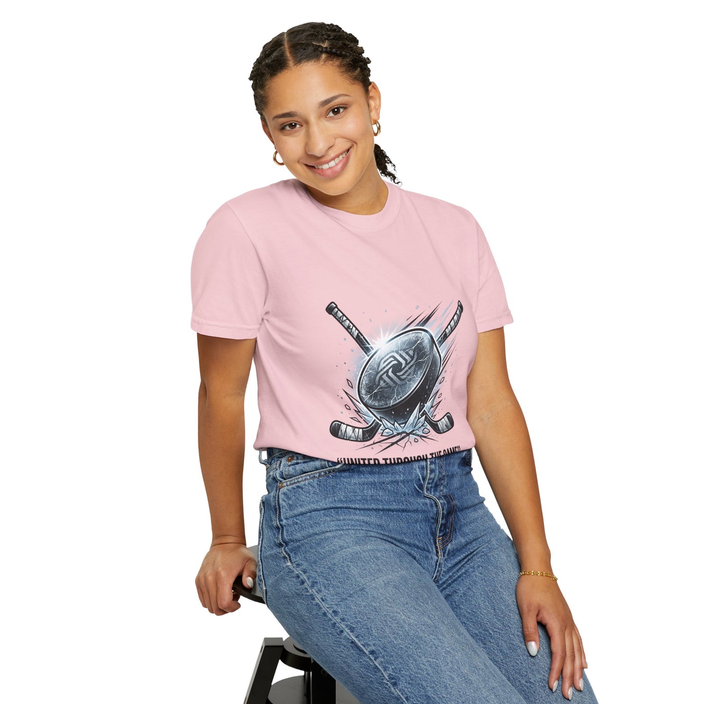 Hockey Graphic Tee — "United Through the Game" Team Spirit T-Shirt