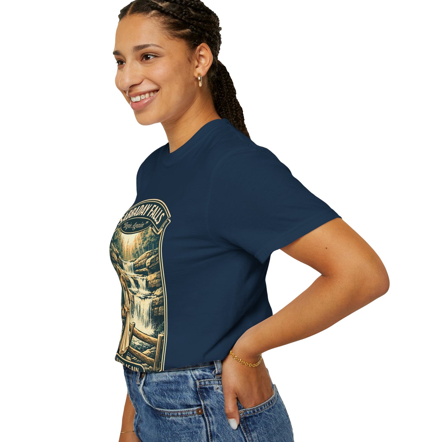 Sabbaday Falls 'We Begin Again' Vintage Nature T-Shirt