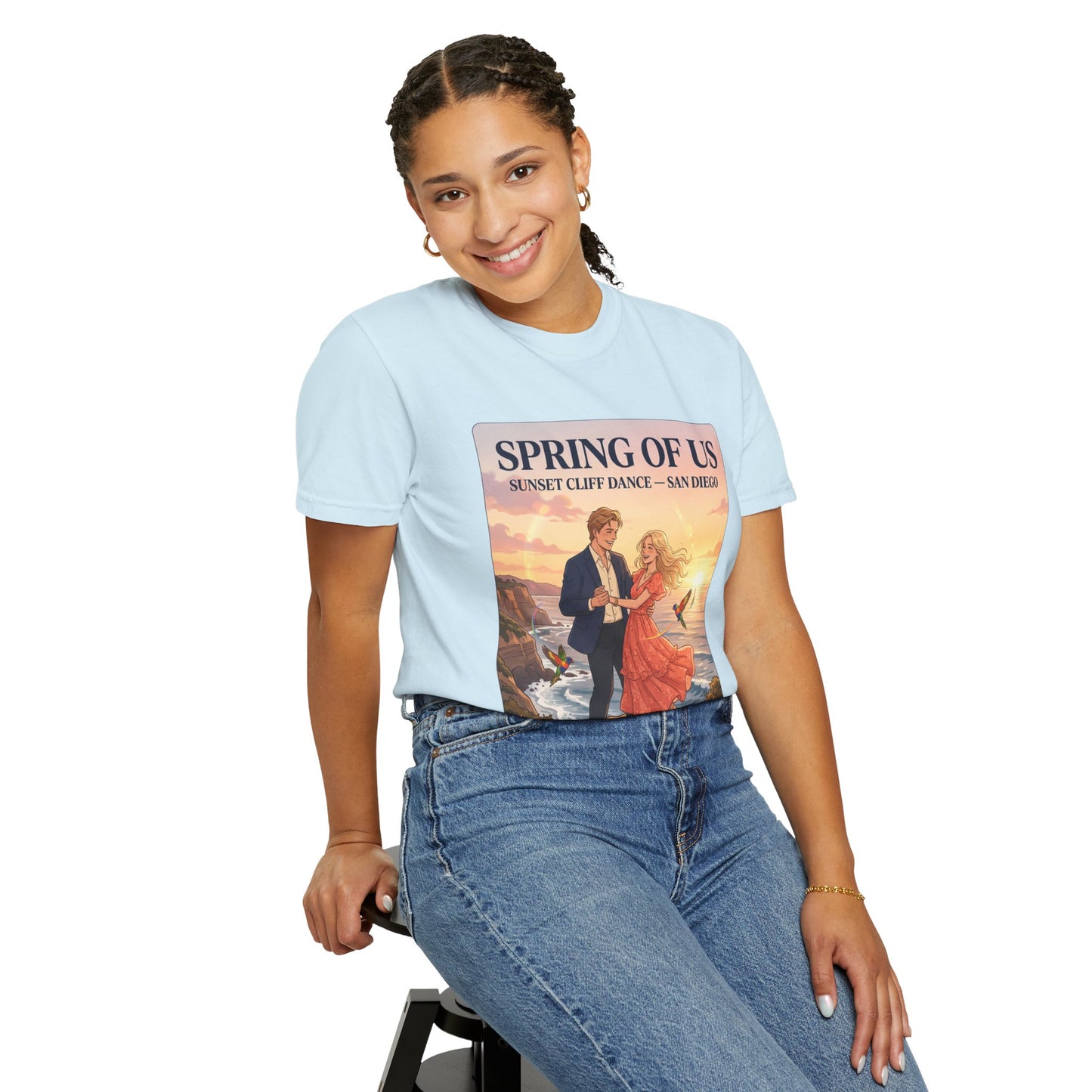 Spring of Us T‑Shirt — Sunset Cliff Dance San Diego Vintage Romance Tee