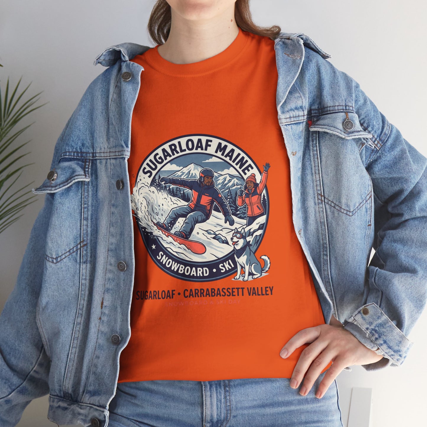 Sugarloaf Maine Snowboard & Ski T‑Shirt — Sugarloaf‑Carrabassett Valley Retro Graphic Tee