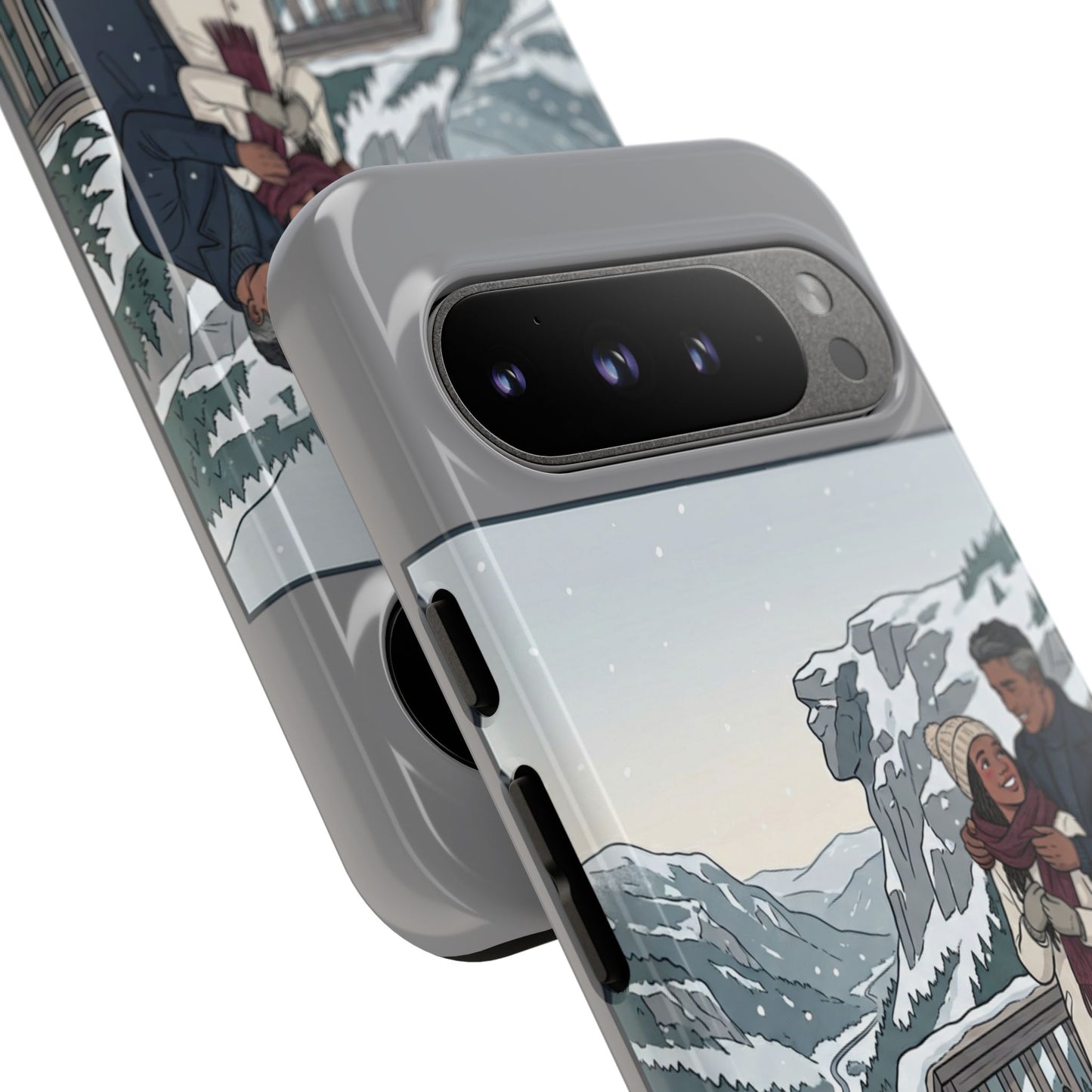 Winter Scenic Phone Case — Franconia Notch NH Couples & Husky Design