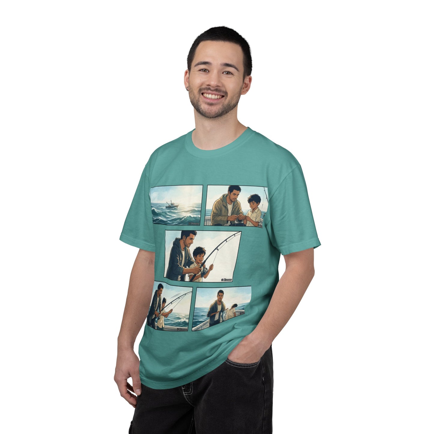 MORNING TIDES” (FATHER & SON EDITION) T-Shirt — Dad & Son Beach Fishing Graphic Tee
