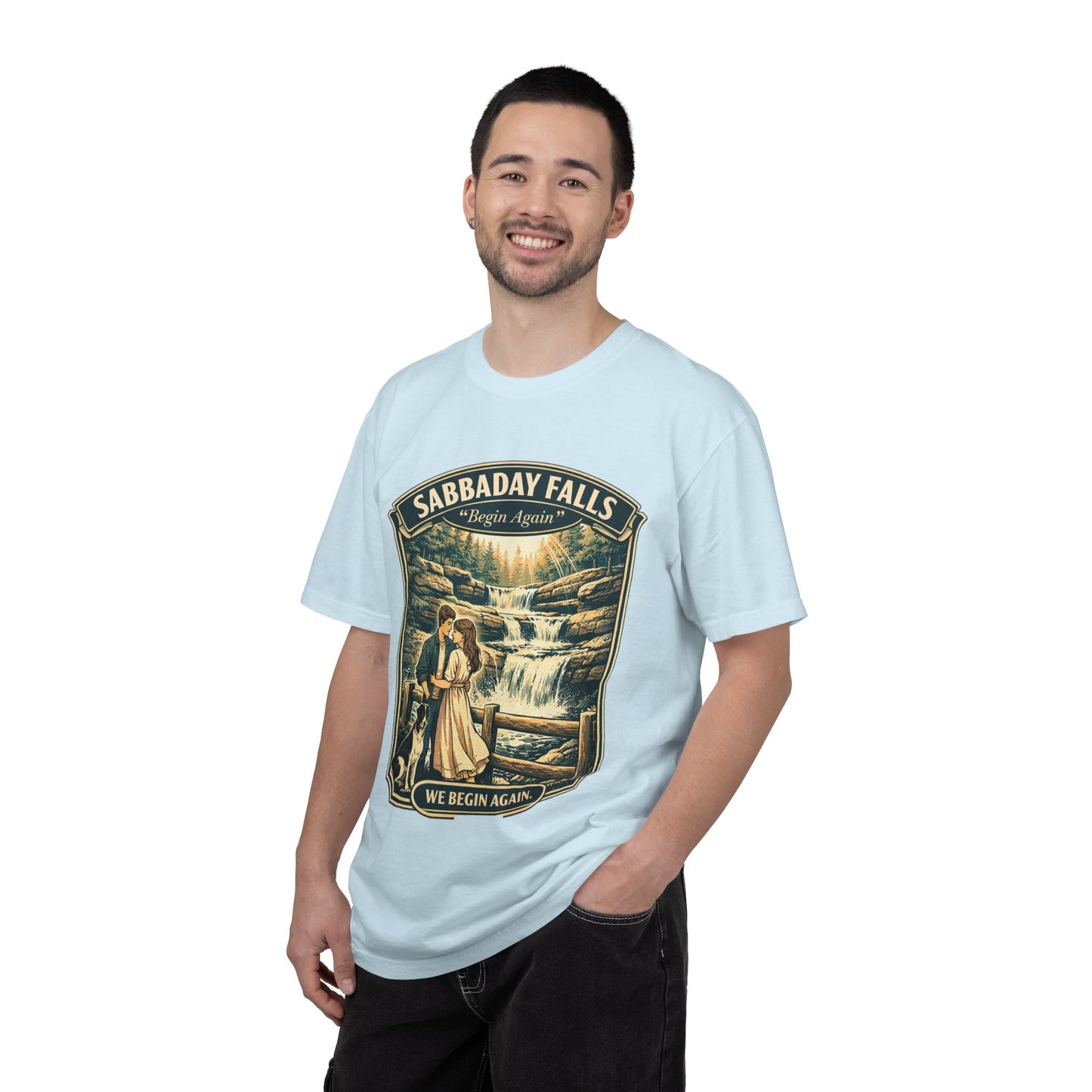 Sabbaday Falls 'We Begin Again' Vintage Nature T-Shirt