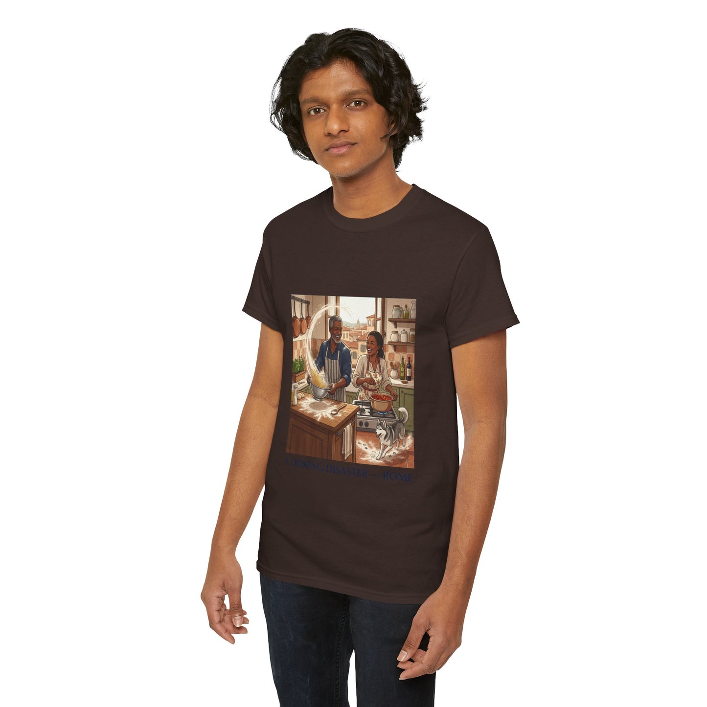 T-Shirt — 'Cooking Disaster — Rome' Illustrated Cooking Tee