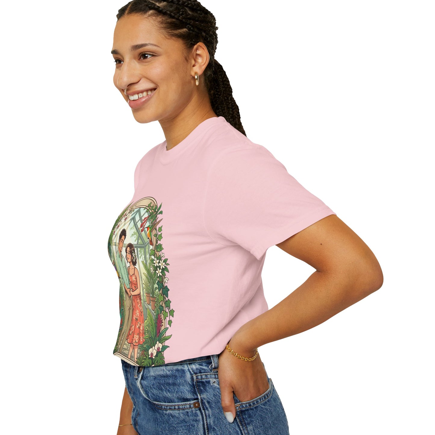 Romantic Greenhouse Couples T-Shirt — “Love Grows Where We Nurture It”