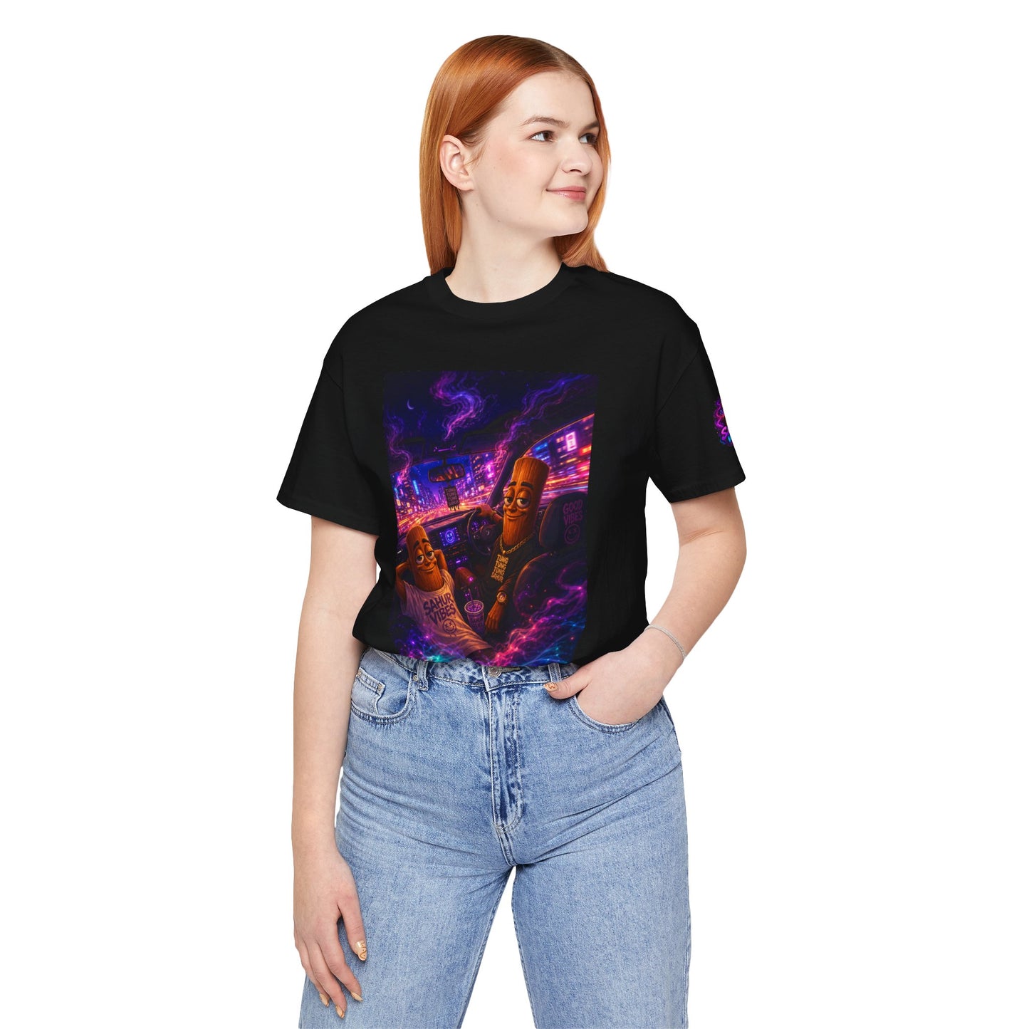 Tung Tung Tung Sahur Who Ride Like Us T-Shirt — Night Cruise Vaporwave Graphic Tee