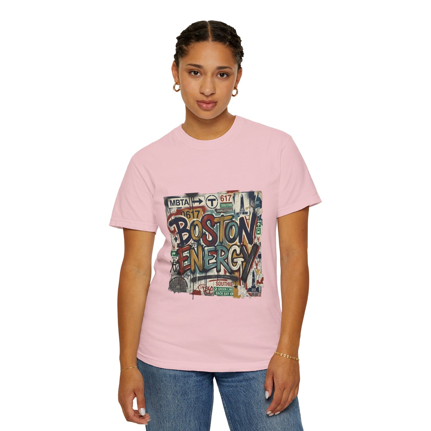 Boston Energy T-Shirt — Graffiti Cityscape Tee