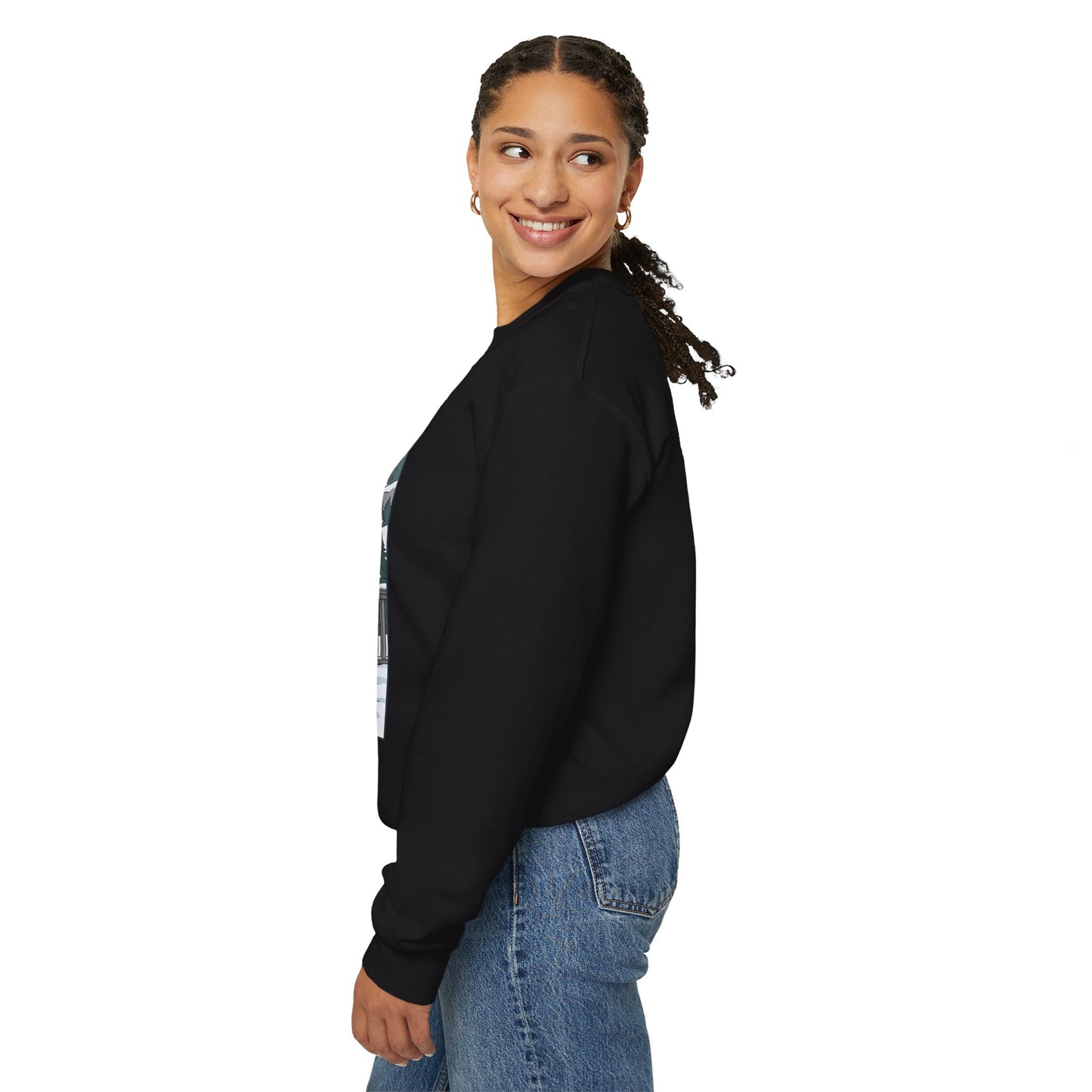 Crewneck Sweatshirt — Franconia Notch Winter Couple Scenic Graphic