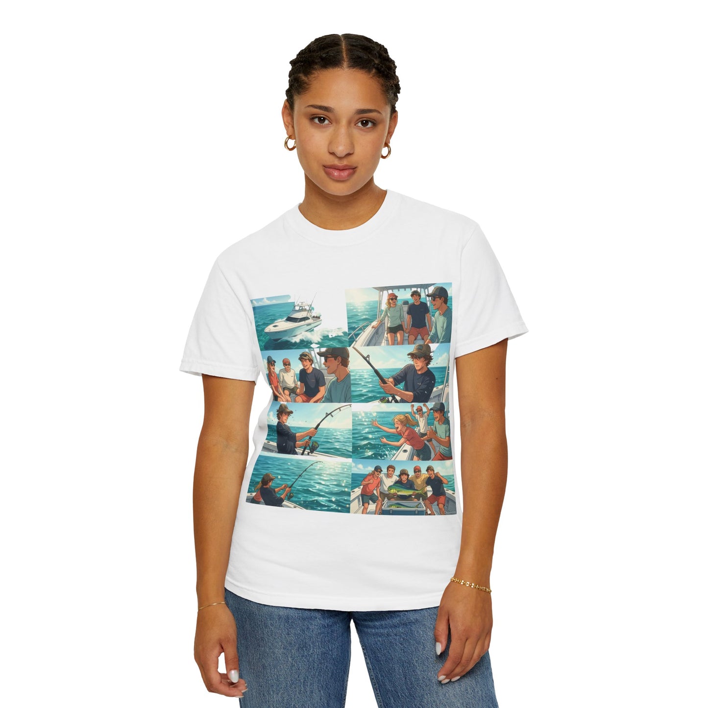 Deep Sea Energy (Friends Fishing Edition) Fishing Trip Photo Collage T-Shirt