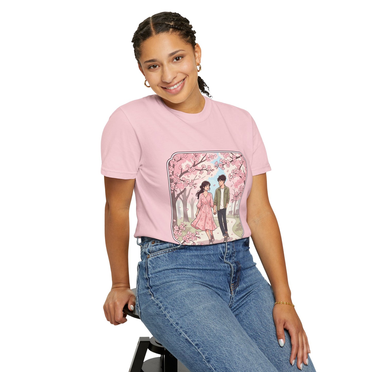 Spring in Japan T-Shirt — Cherry Blossom Couple Graphic Tee