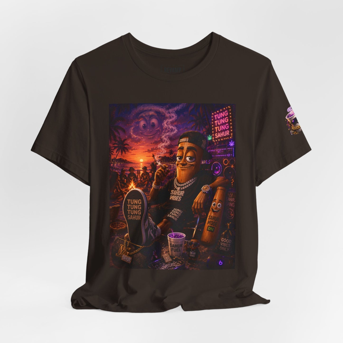 Tung Tung Tung Sahur T-Shirt — "Summertime Vibes" Retro Beach Party Graphic Tee