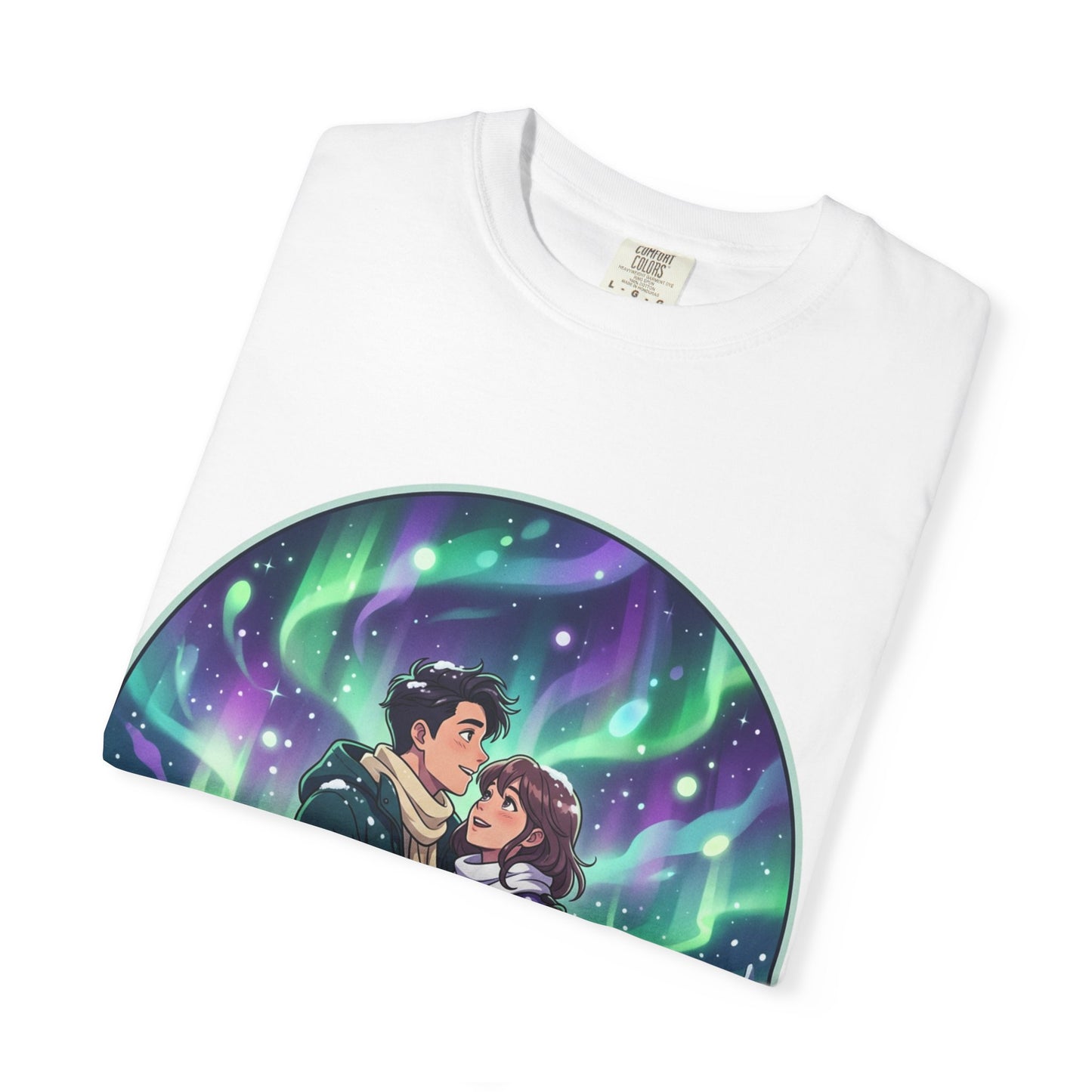 Night Magic T-Shirt — Northern Lights Couple Illustration