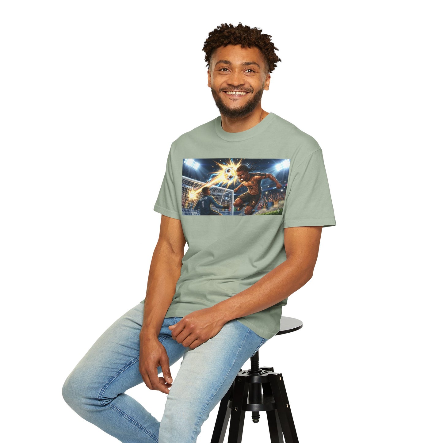 Soccer Goal Explosion T-Shirt — Action-Packed Football Graphic Tee