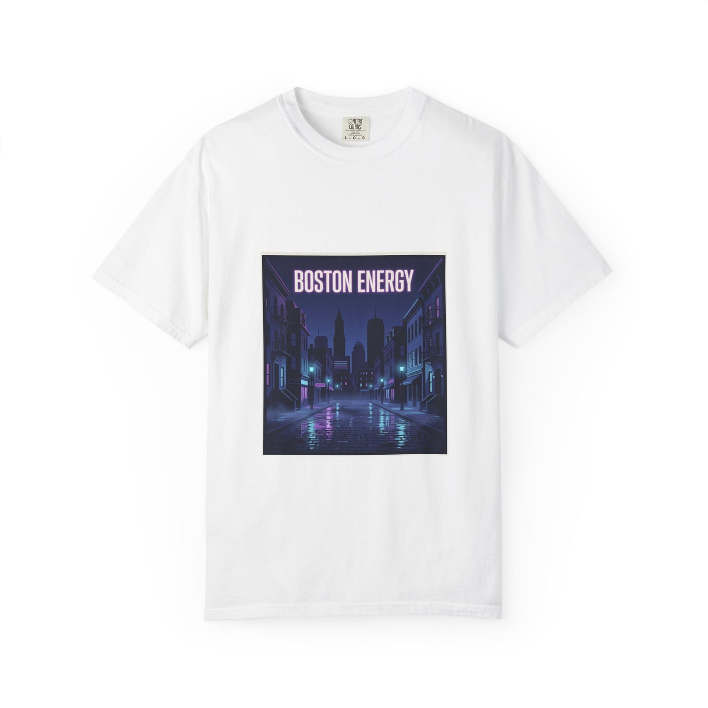 Boston Energy T-Shirt — Neon Cityscape Graphic Tee