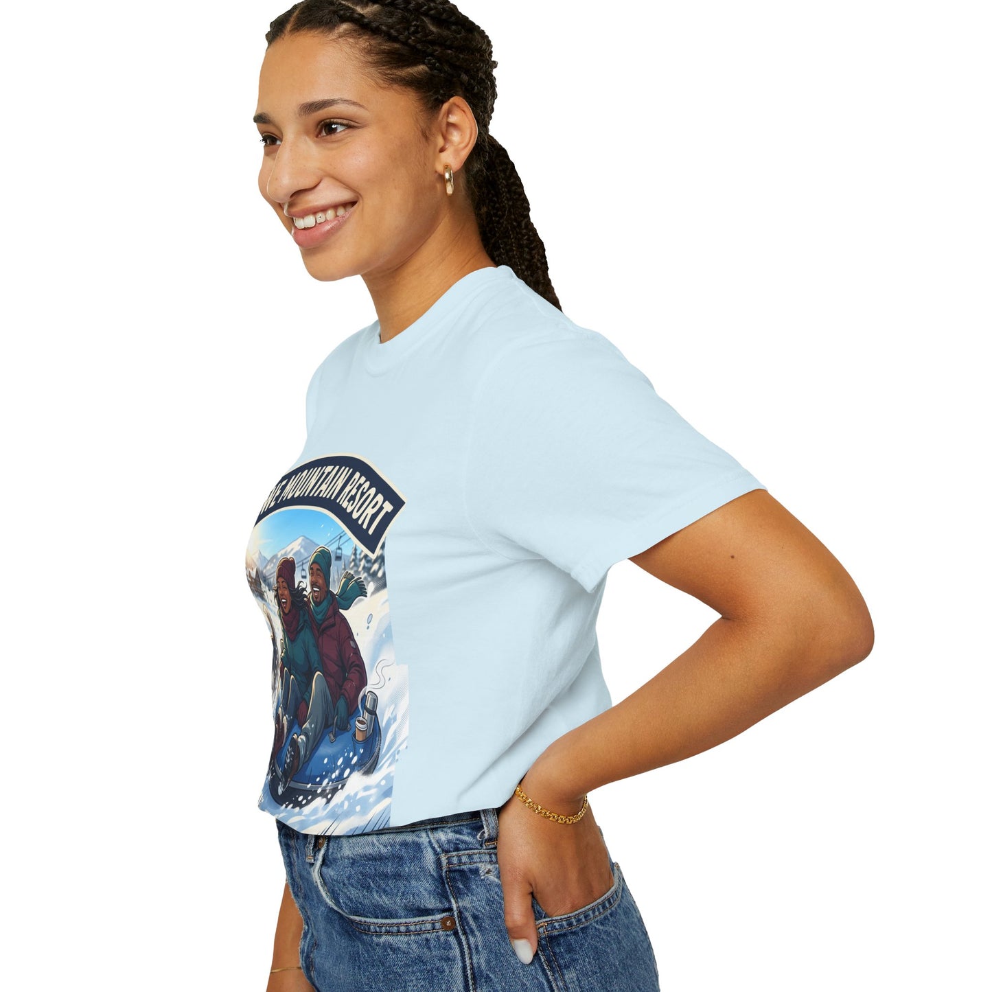 Stowe Mountain Resort Snow Tubing T-Shirt — "Vermont Joy" Winter Apparel