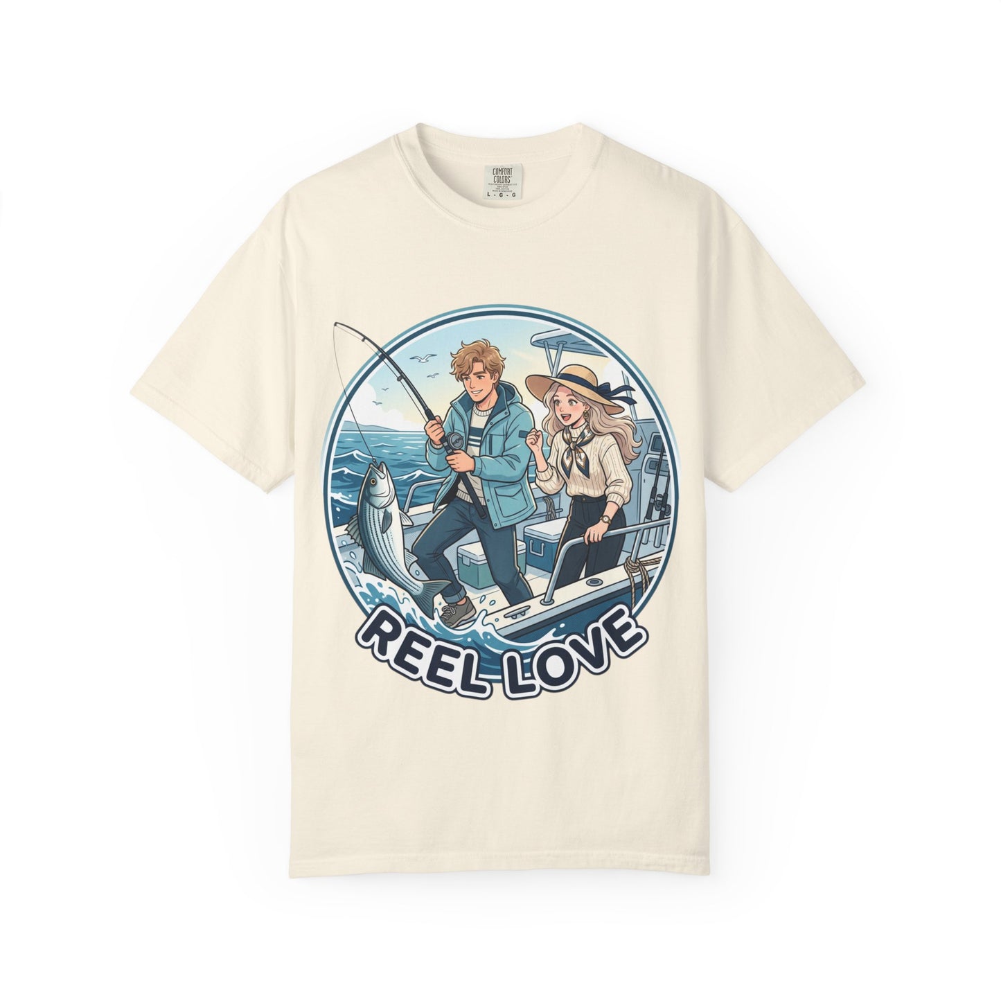 Reel Love Fishing T-Shirt — Cute Couple Anglers Graphic Tee