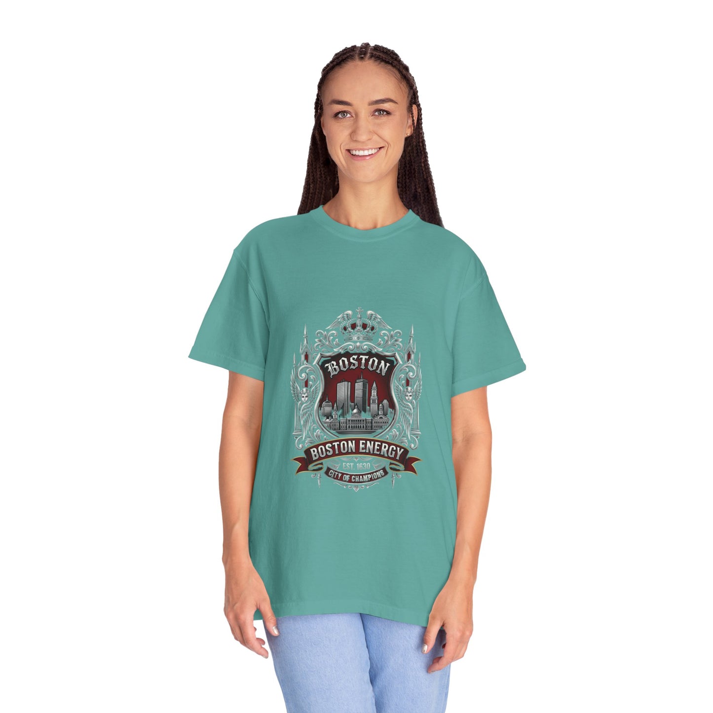 Boston Energy Vintage Crest T-Shirt — Retro City Skyline Tee