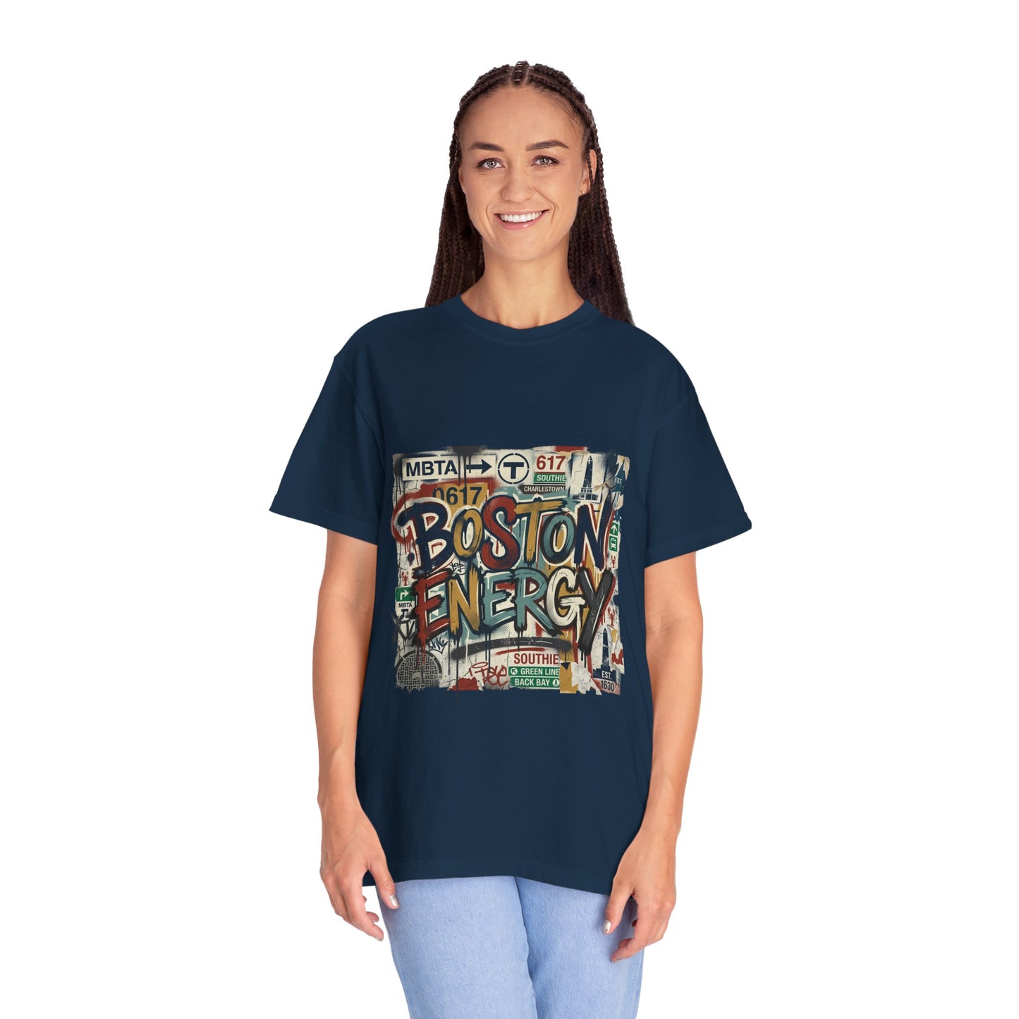 Boston Energy T-Shirt — Graffiti Cityscape Tee