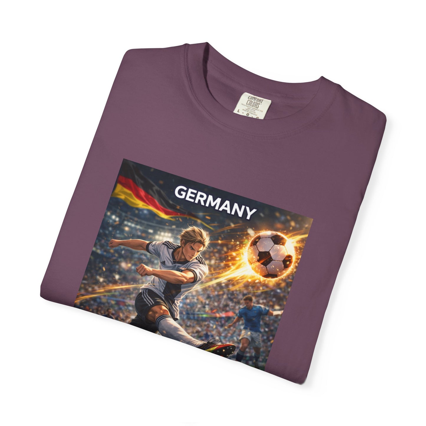 Germany Soccer Player Graphic T-Shirt — Retro Football Stadium Print