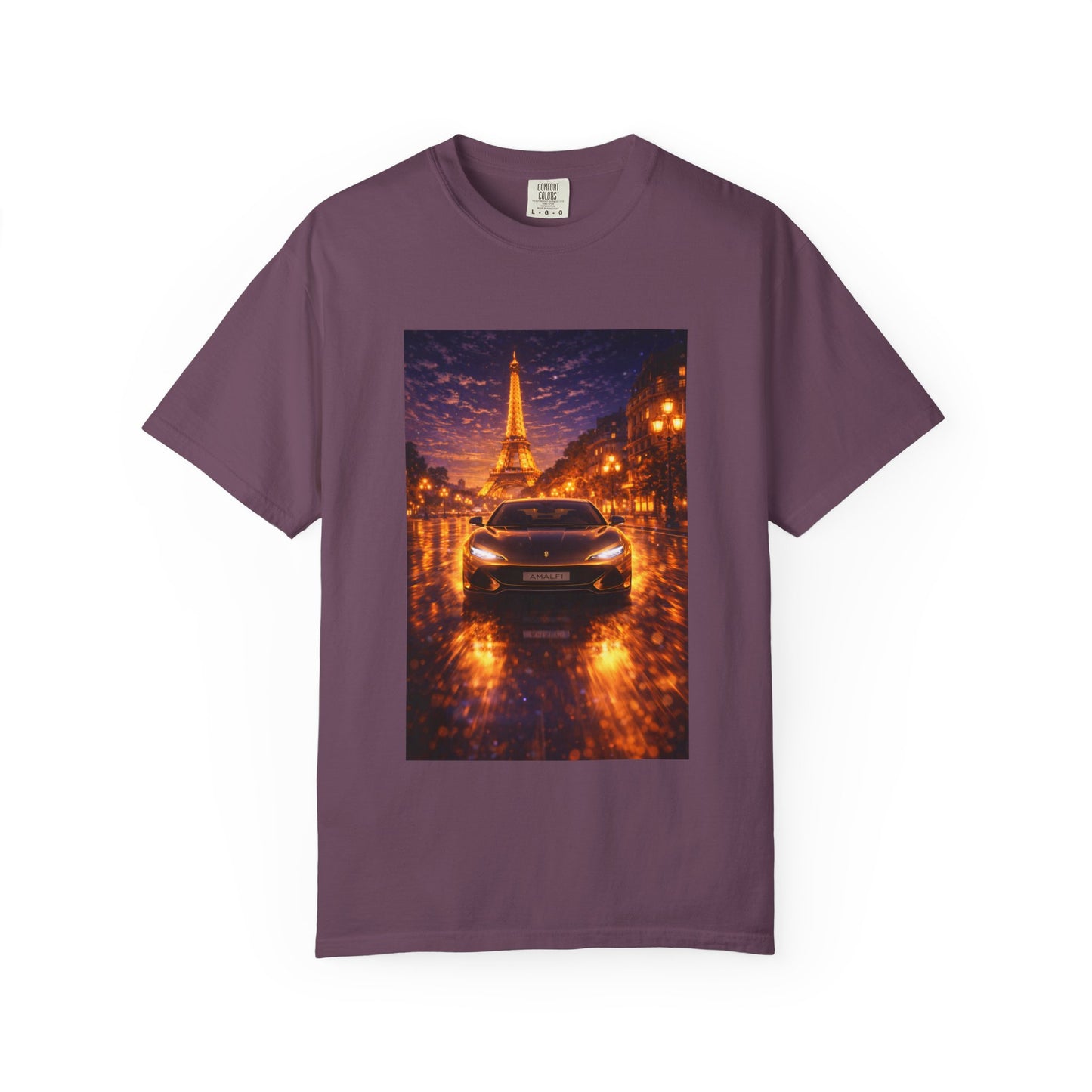 Paris Night Drive T-Shirt — Eiffel Tower Car Scene