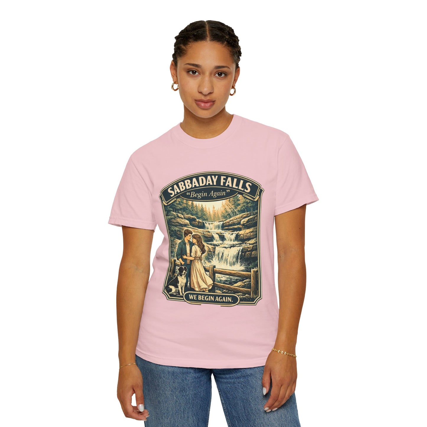 Sabbaday Falls 'We Begin Again' Vintage Nature T-Shirt