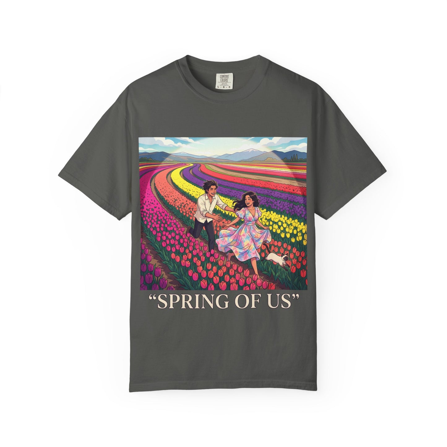 Spring of Us T-Shirt — Floral Field Vintage Couple Graphic Tee