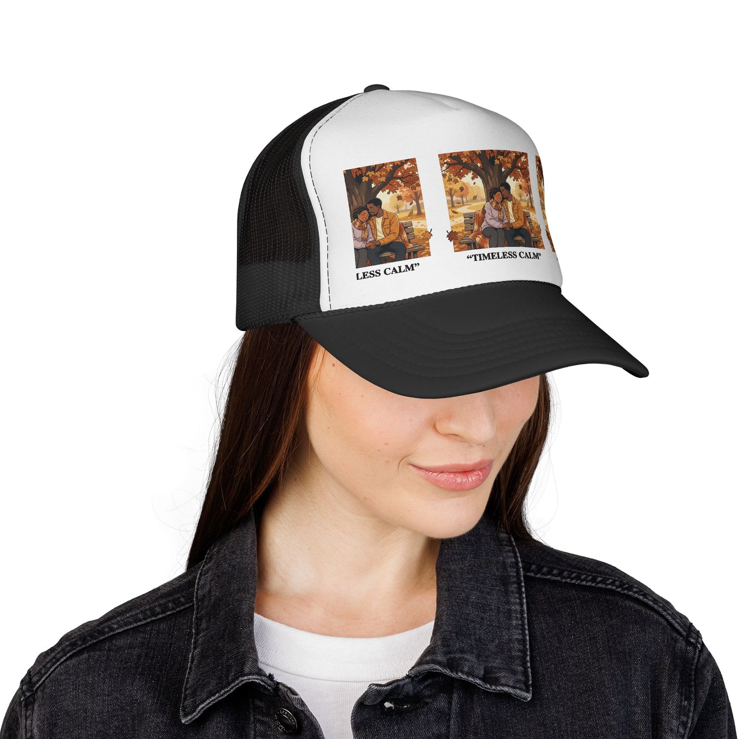 Trucker Cap — "Timeless Calm" Autumn Couple Vintage Patch
