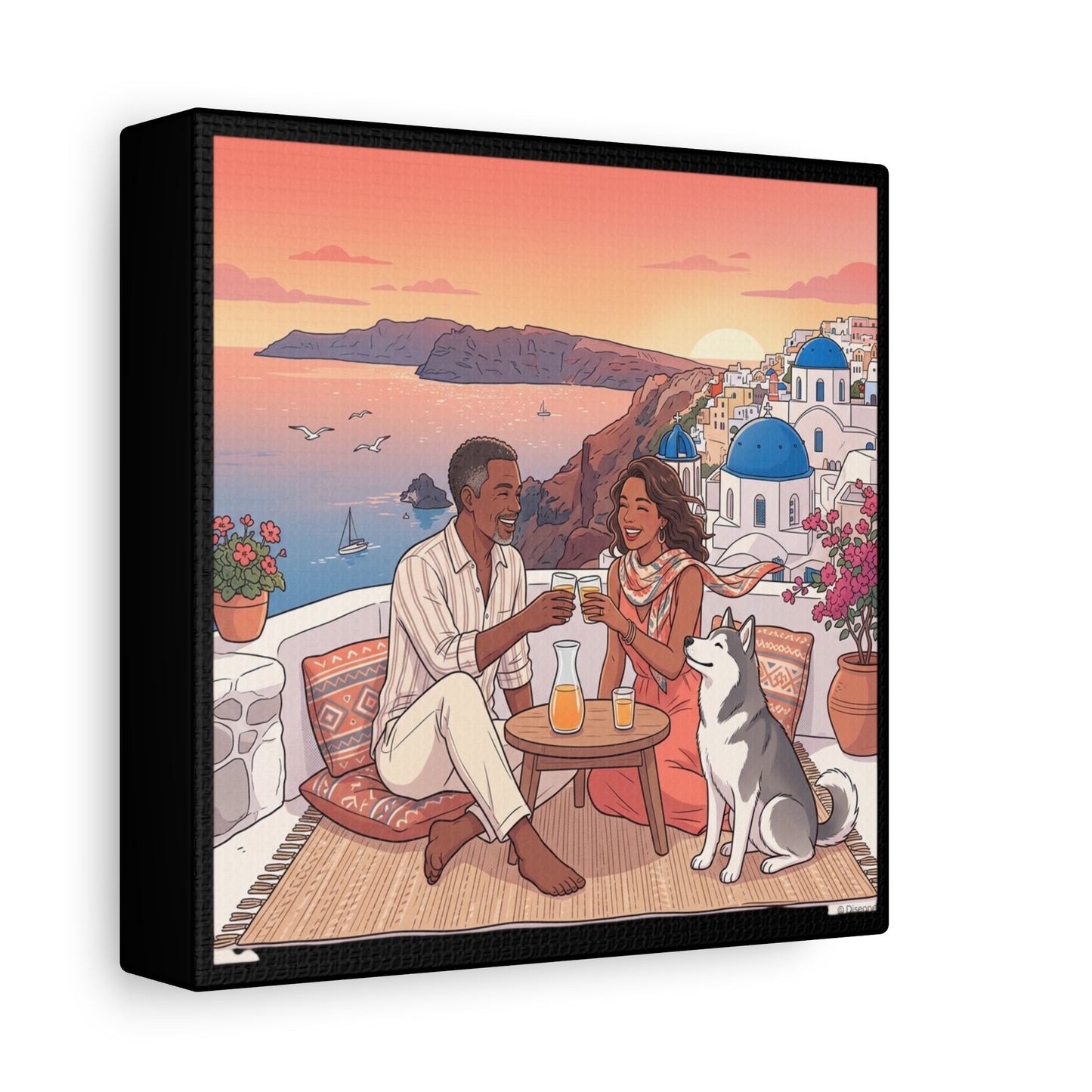 Santorini, Greece – “Sunset Serenade - Matte Canvas, Stretched, 1.25"